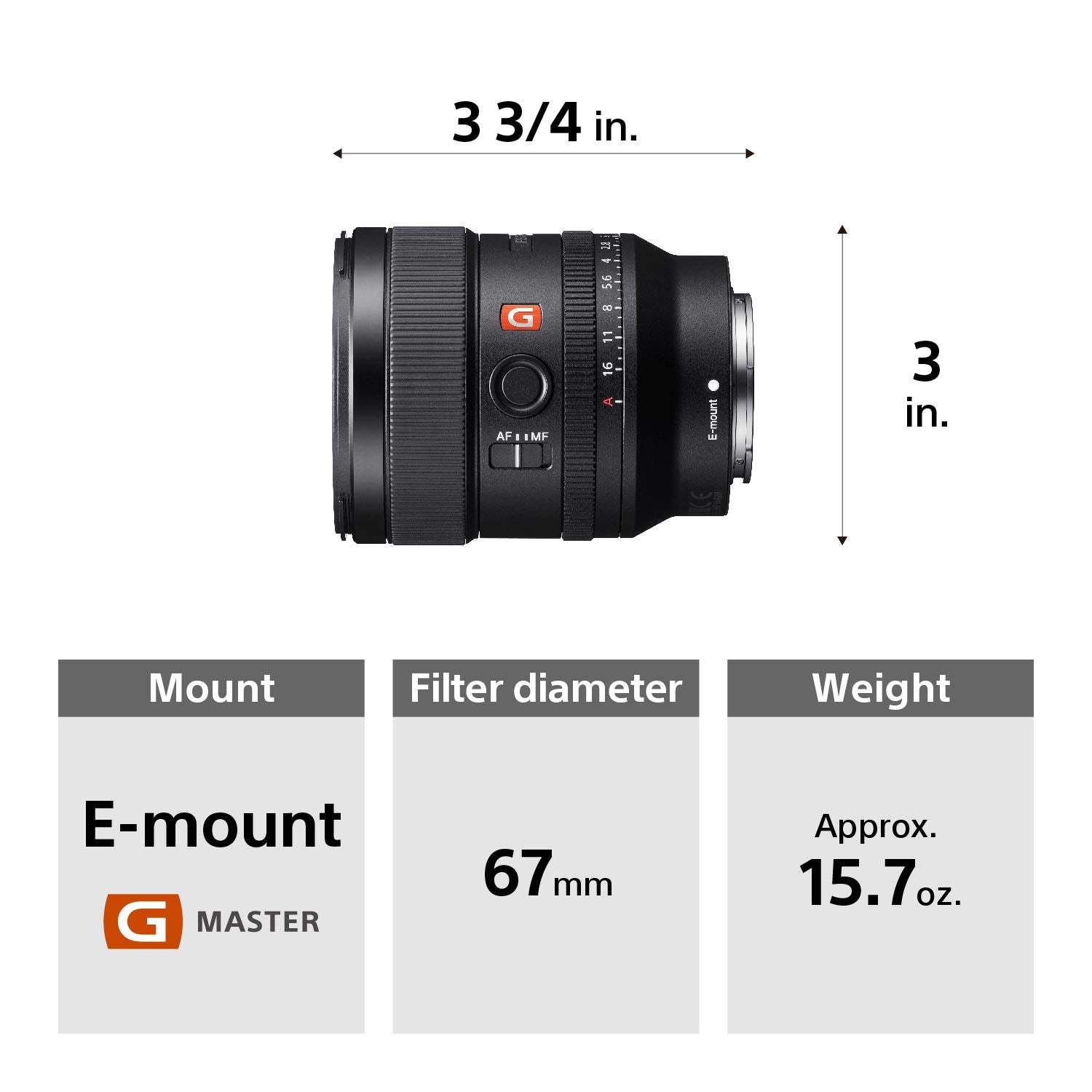 Certified Refurbished - Sony E-mount FE 24mm F1.4 GM Full Frame Wide-angle Prime Lens (SEL24F14GM)