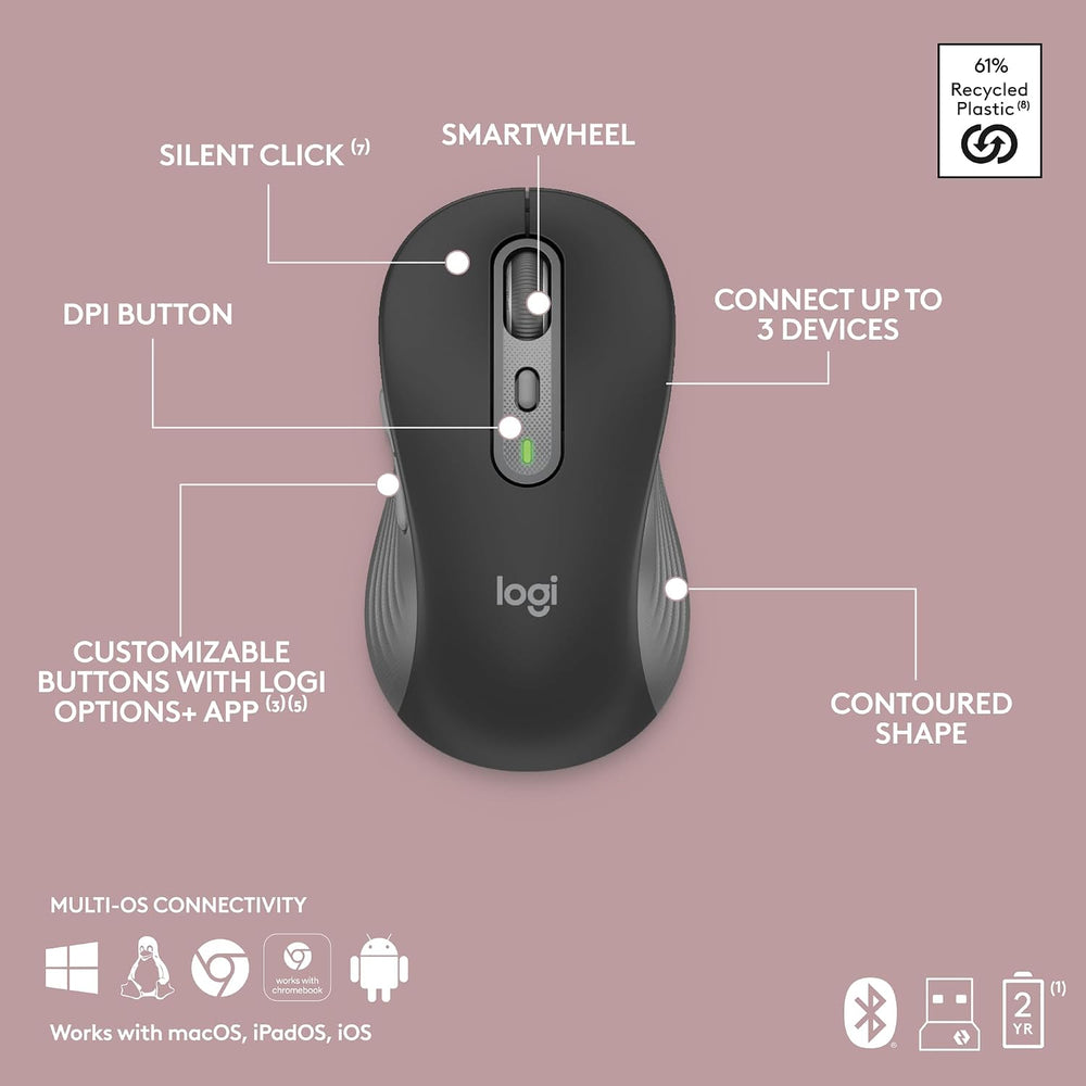 Used - Signature Slim Wireless Keyboard and Mouse Combo MK955-OFF WHITE-US-2.4GHZ/BT-N/A-CAN-215
