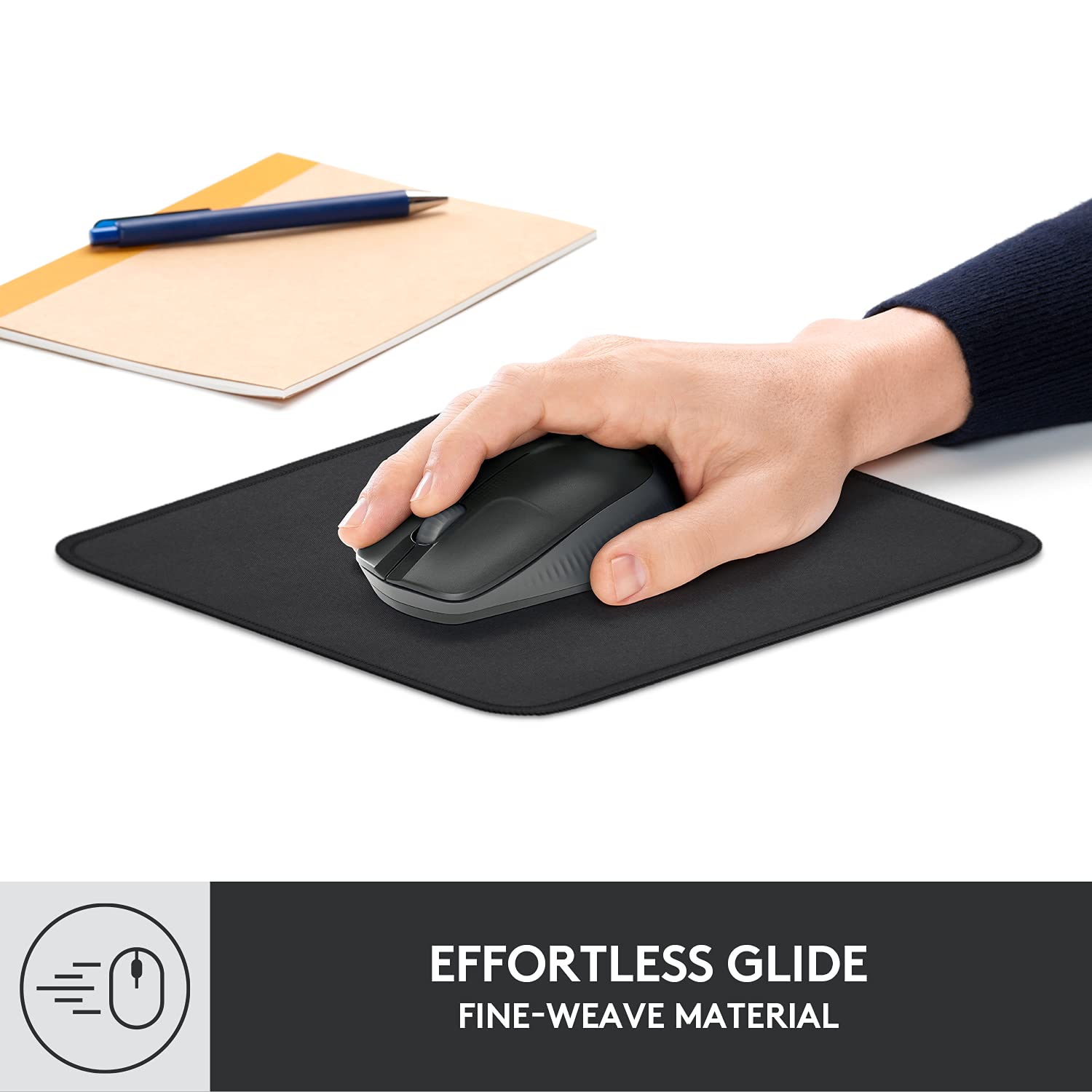 Refurbished - Logitech Studio Series Mouse Pad - Spill-Resistant, Anti-Slip Rubber Base (Graphite)