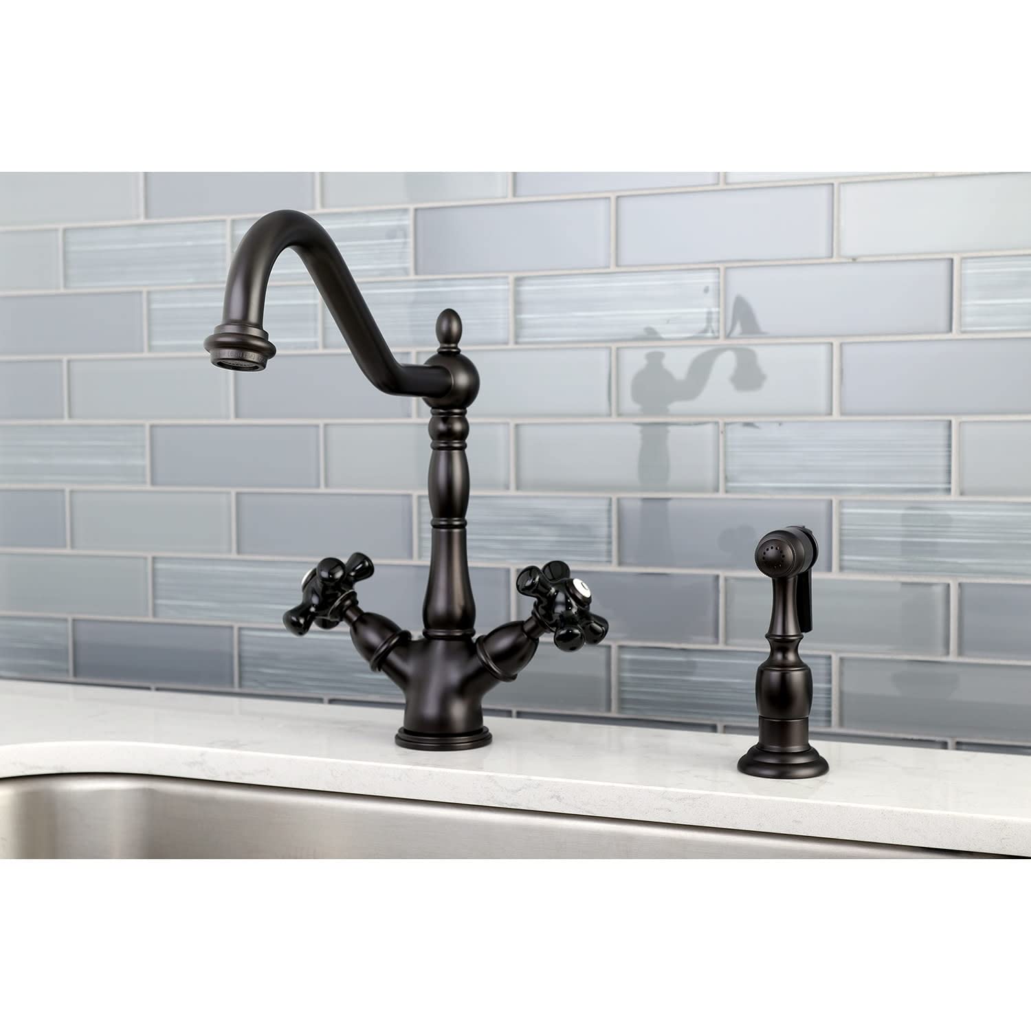 Open Box - Kingston Brass KS1238PKXBS - Kitchen Faucet
