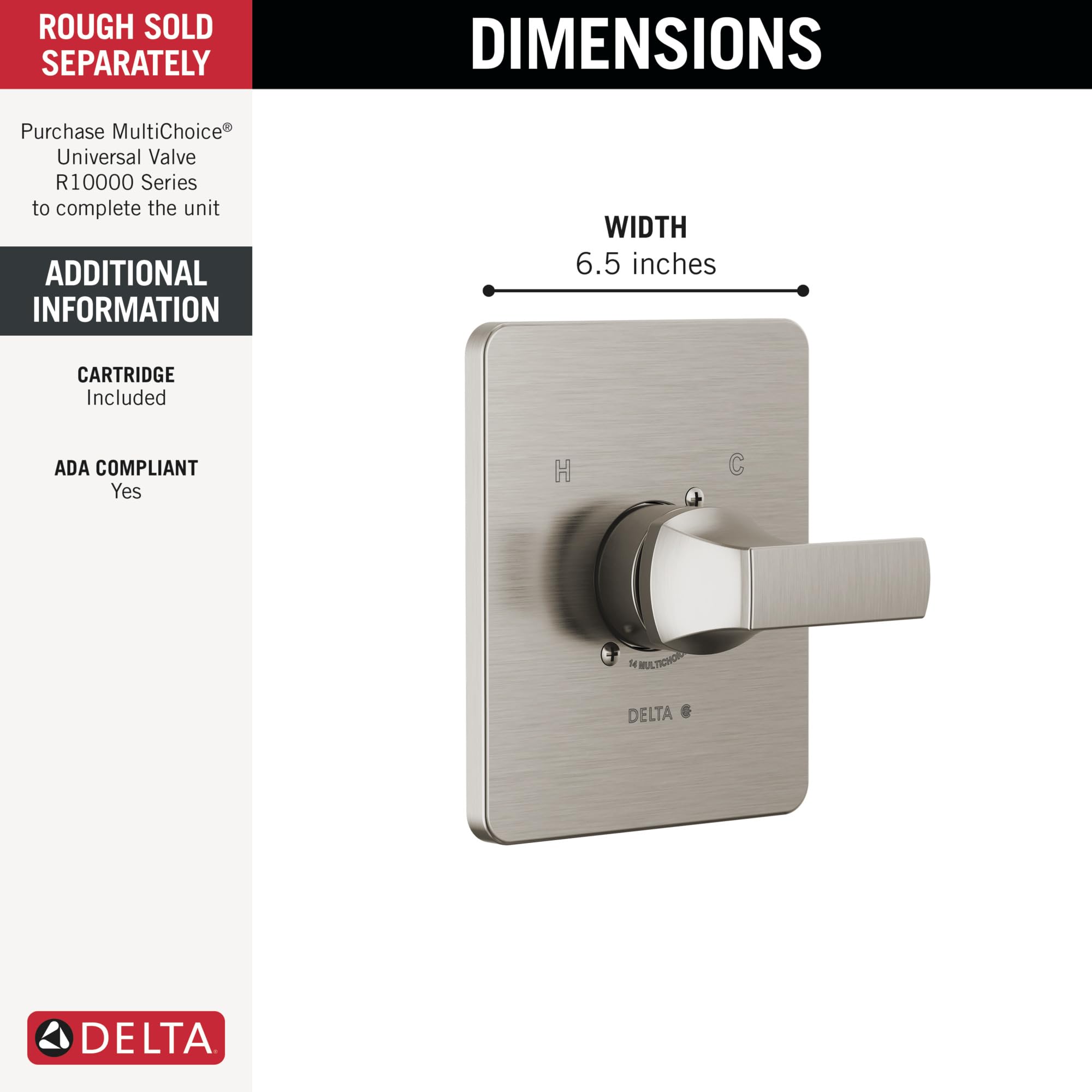 Open Box - Delta T14037-SS - Valve Trim Only Showers