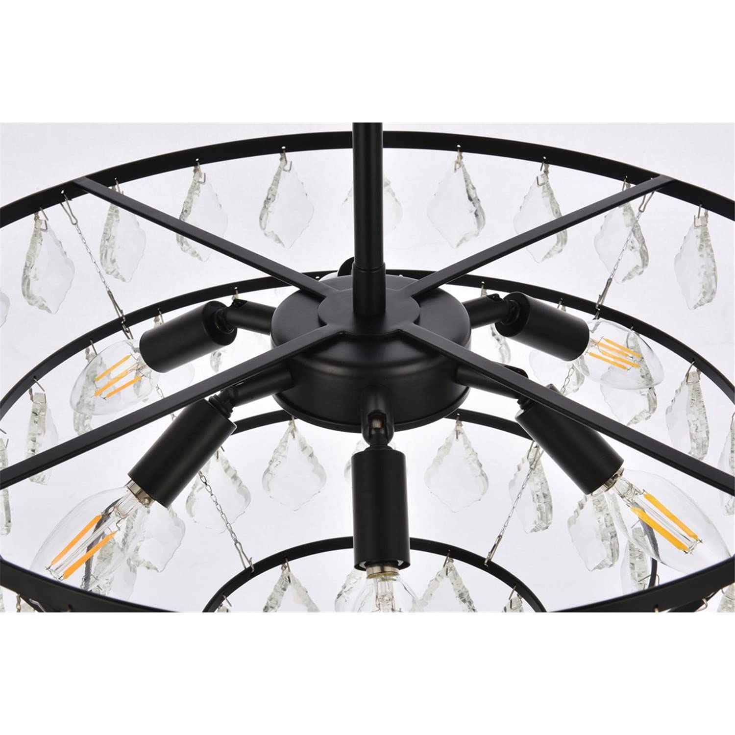 Open Box - Elegant Lighting 1101D20BK - Chandeliers Indoor Lighting