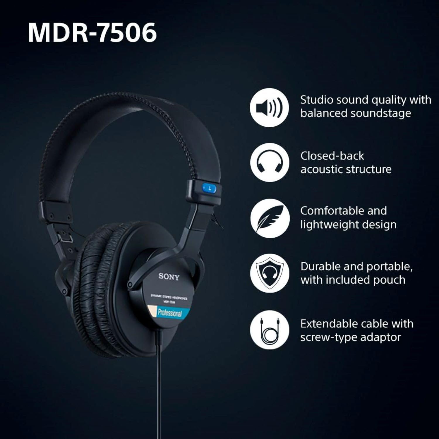 Certified Refurbished - SONY MDR7506 Headphone (non-BT)