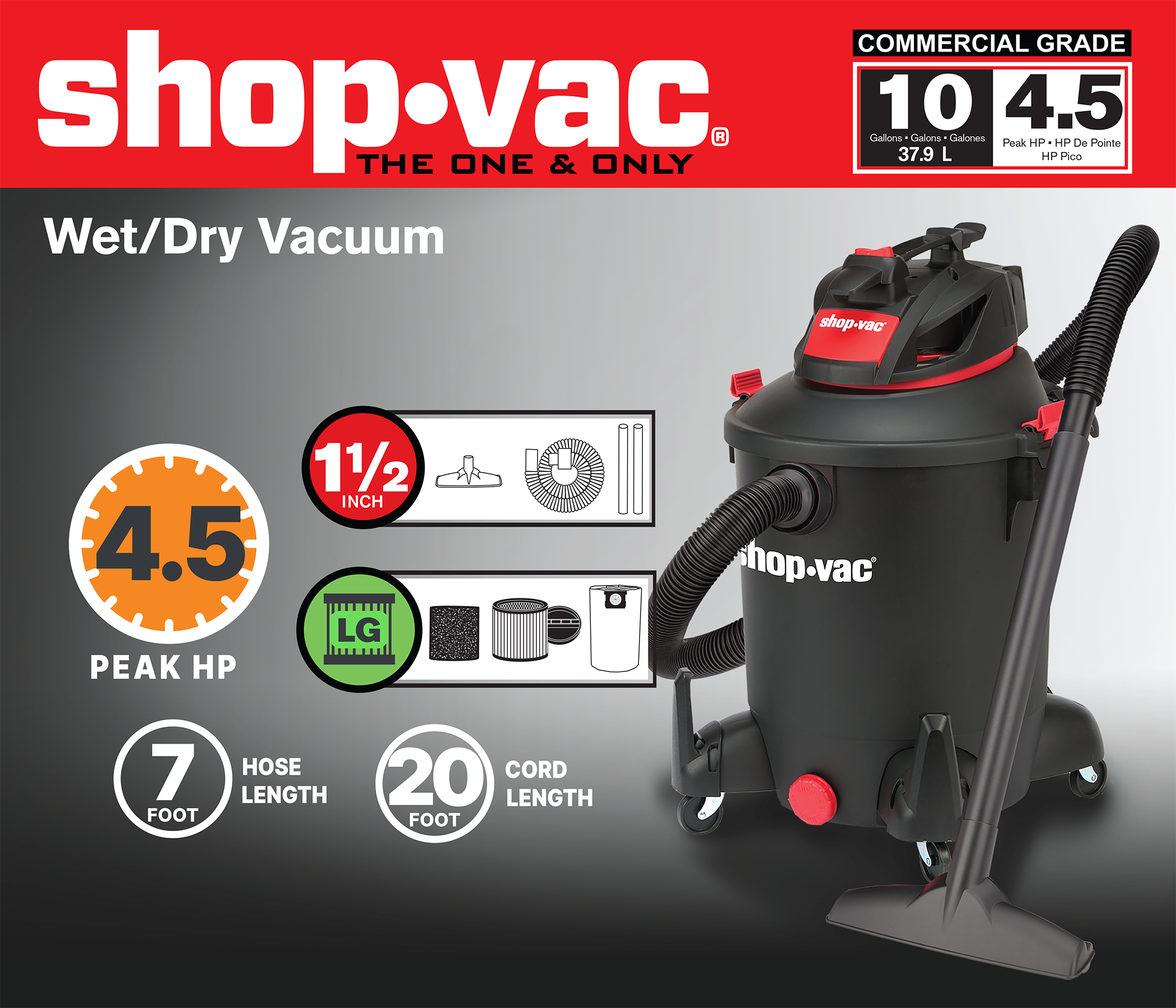 Shop-Vac 6-Gallon 3.5 HP Corded Wet/Dry Shop Vacuum with Accessories Included Shop-VacBullseye Deals