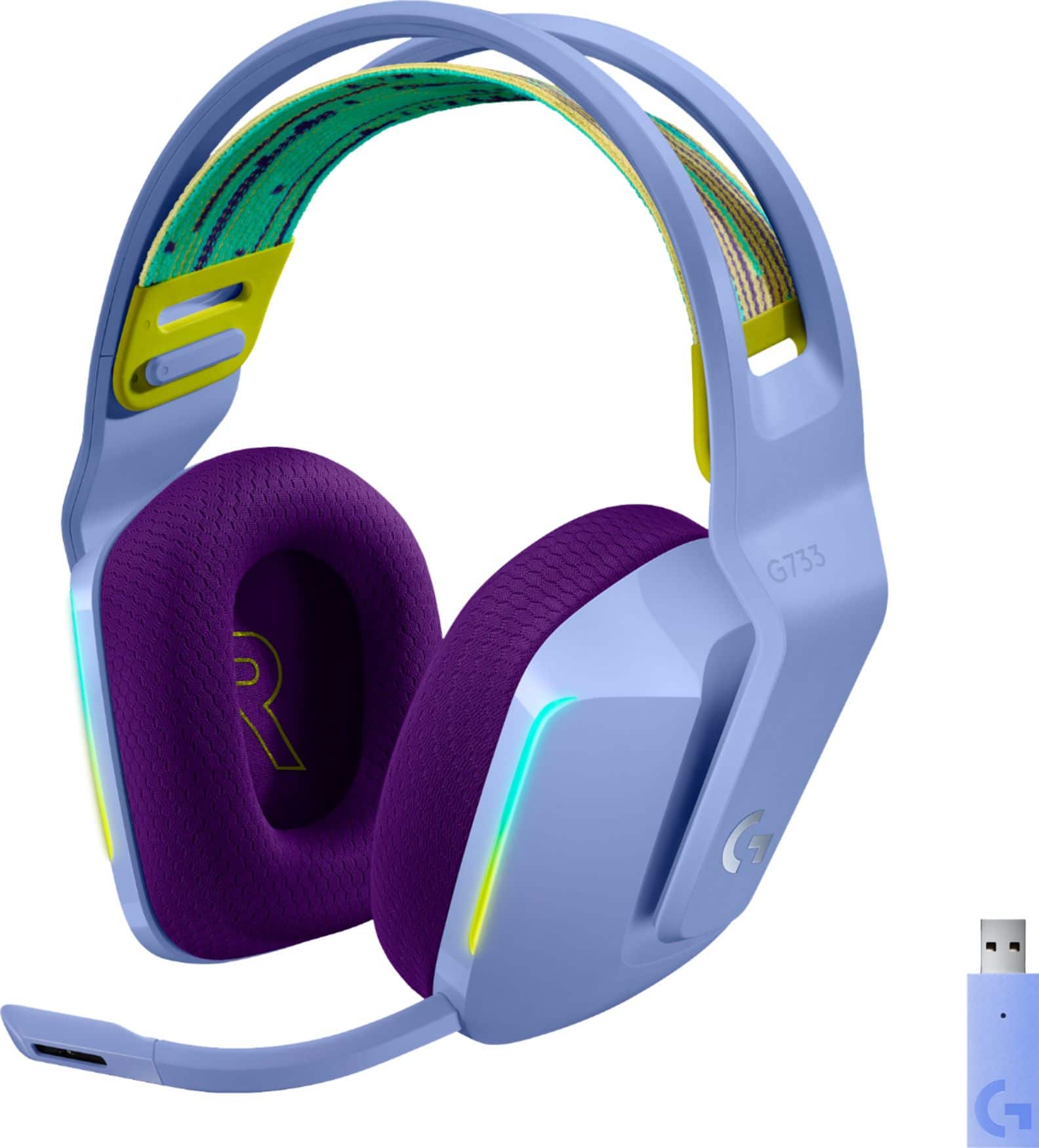 Refurbished - HEADSET PC-G733 LIGHTSPEED Wireless RGB Gaming Headset-LILAC-2.4GHZ- 981-000889