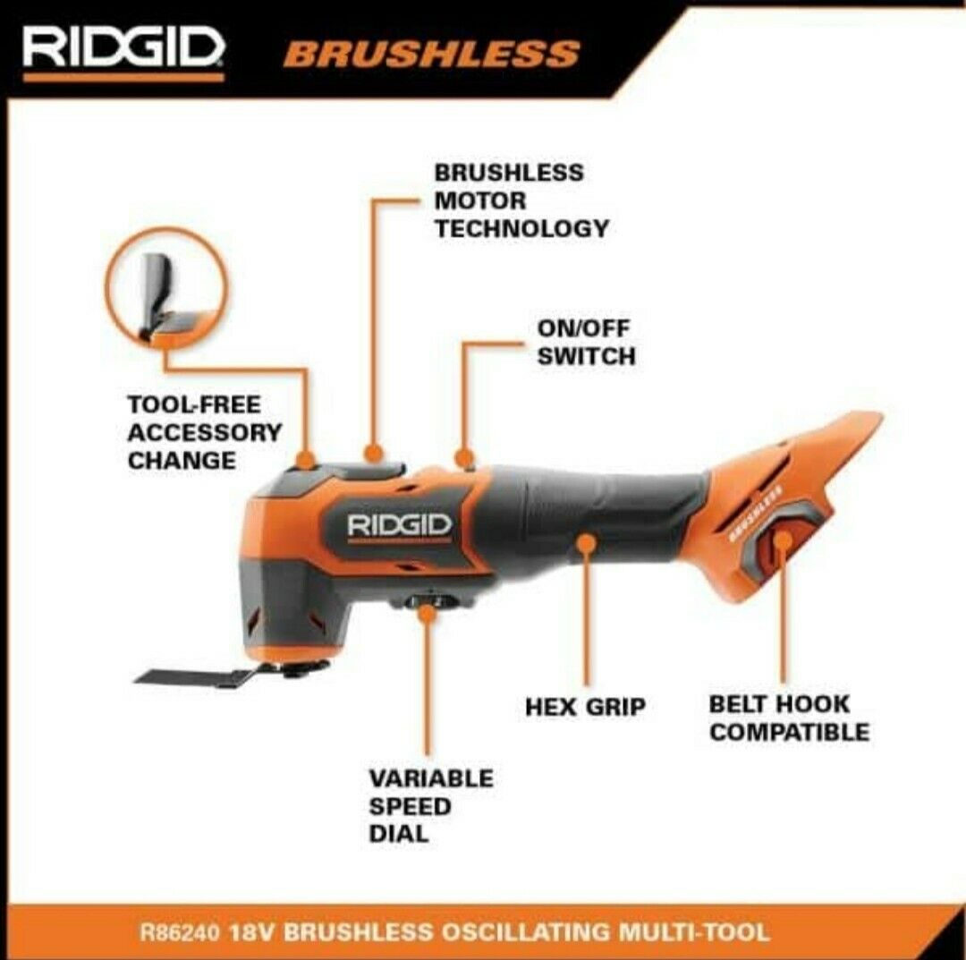 Open Box -  RIDGID 18V Brushless Cordless Oscillating Multi-Tool (Tool Only) RIDGIDBullseye Deals