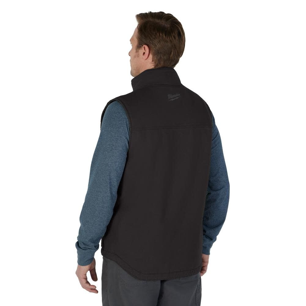 Open Box -  Milwaukee Men's Large Black Heavy-Duty Sherpa-Lined Vest with 5-Pockets MilwaukeeBullseye Deals