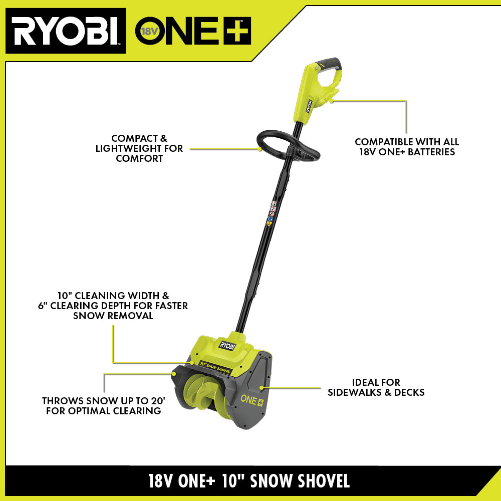 Open Box -  RYOBI 18V ONE+ Cordless 10-inch Snow Shovel (Tool Only)