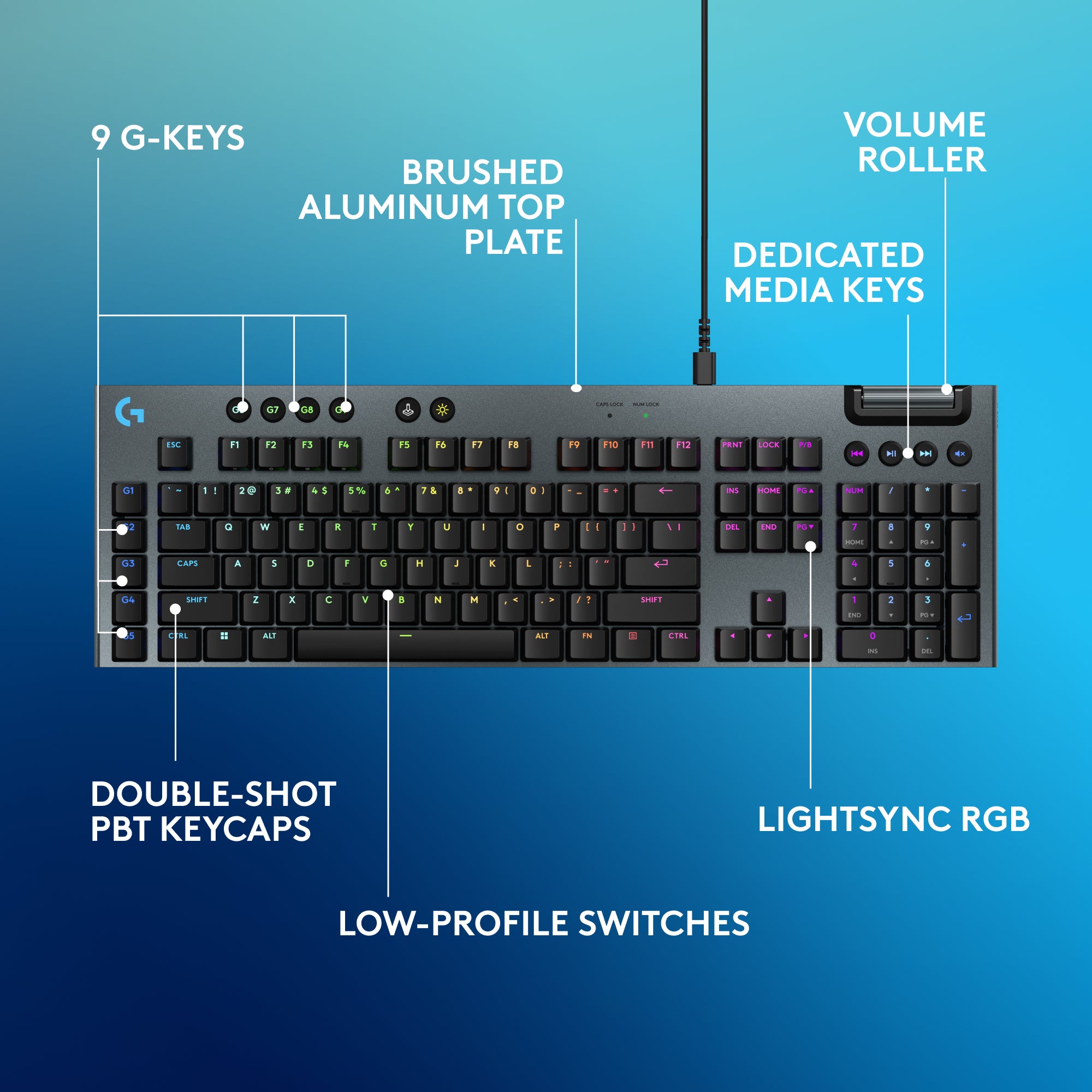 Refurbished - Logitech - G915 X Full-size Corded Mechanical GL Brown Tactile Switch Gaming Keyboard for PC/Mac with RGB Backlighting�