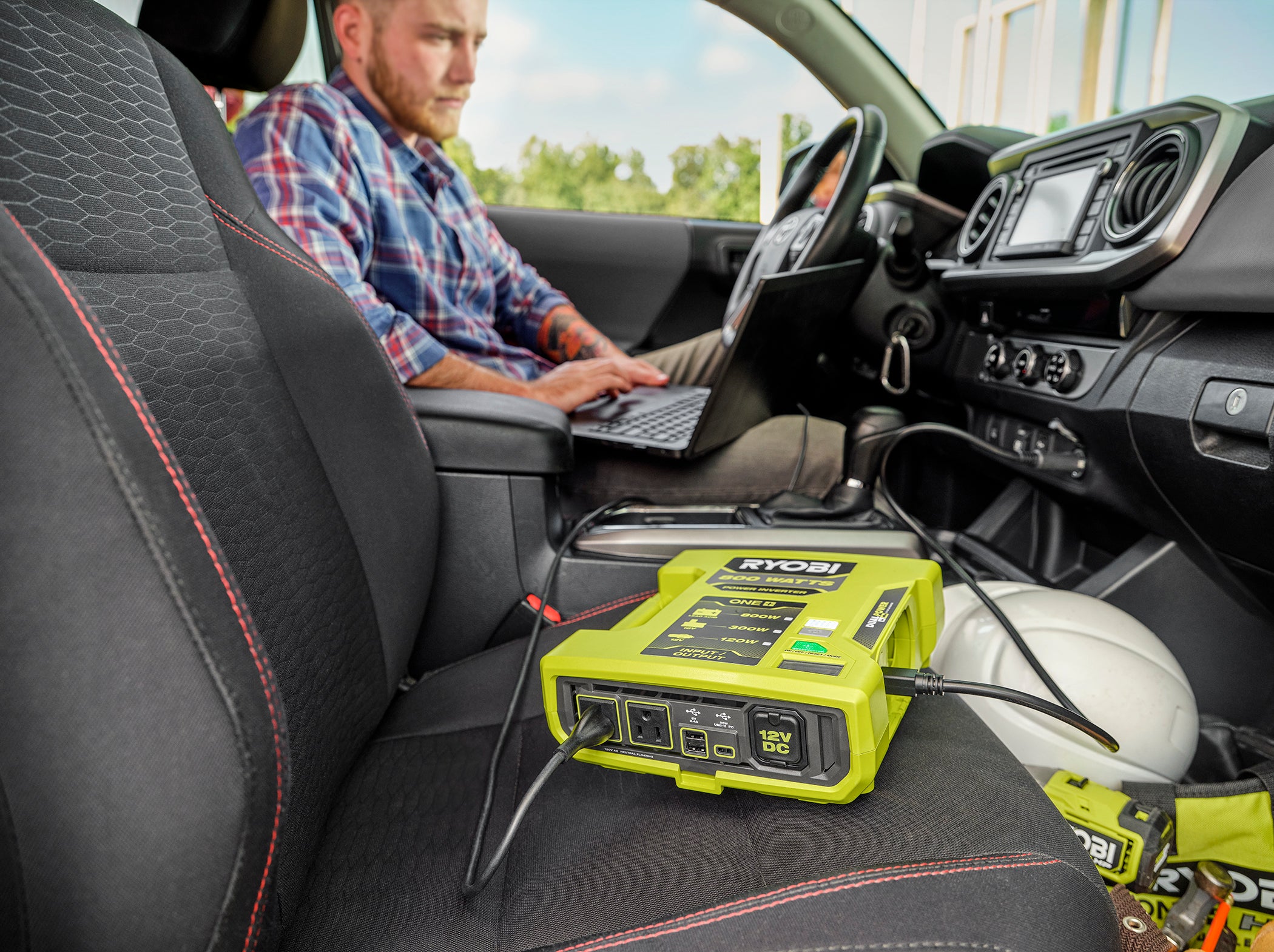 Open Box -  RYOBI ONE+ 18V 800-Watt Max 12V Automotive Power Inverter with Dual USB Ports