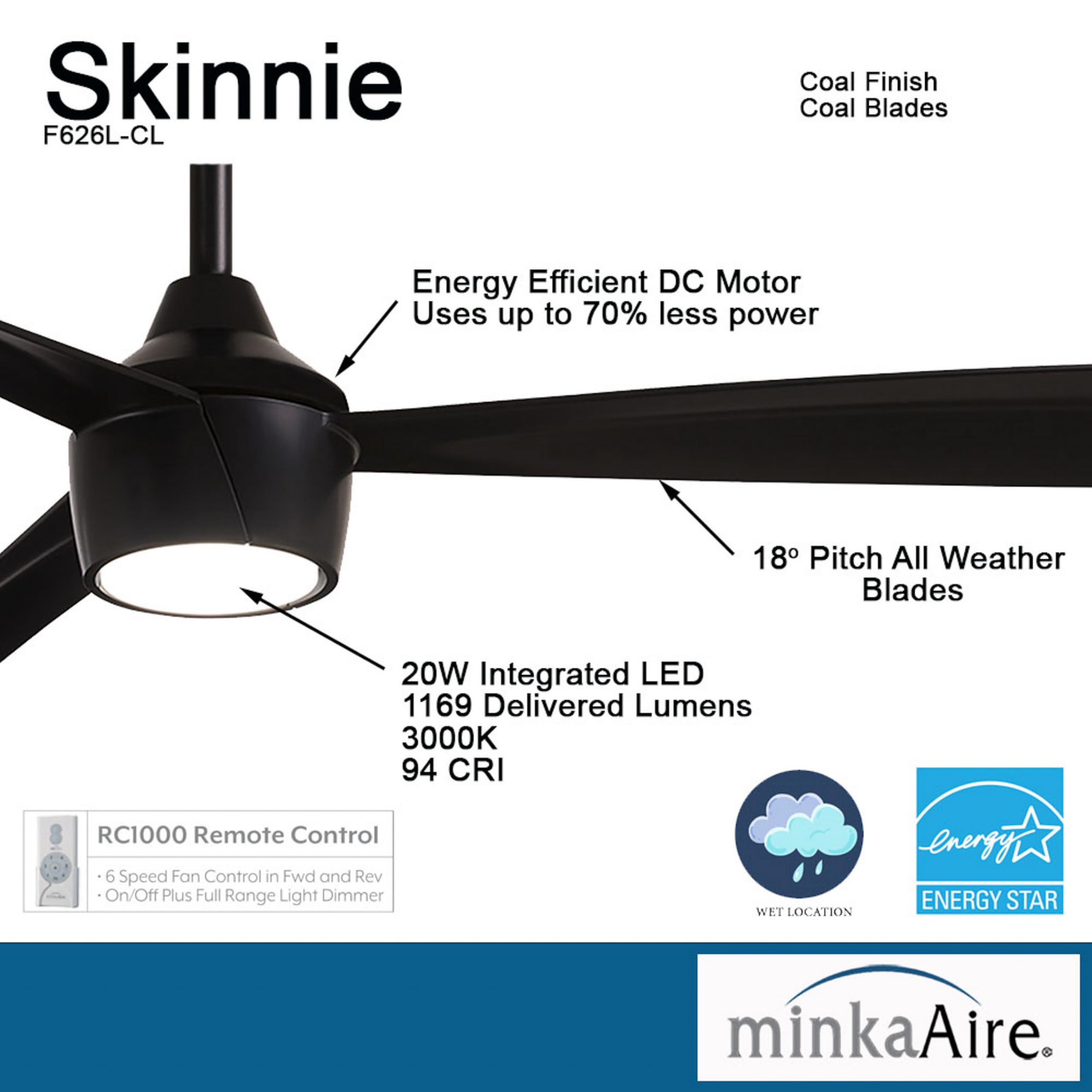 Open Box - MinkaAire F626L-CL - Ceiling Fans Fans