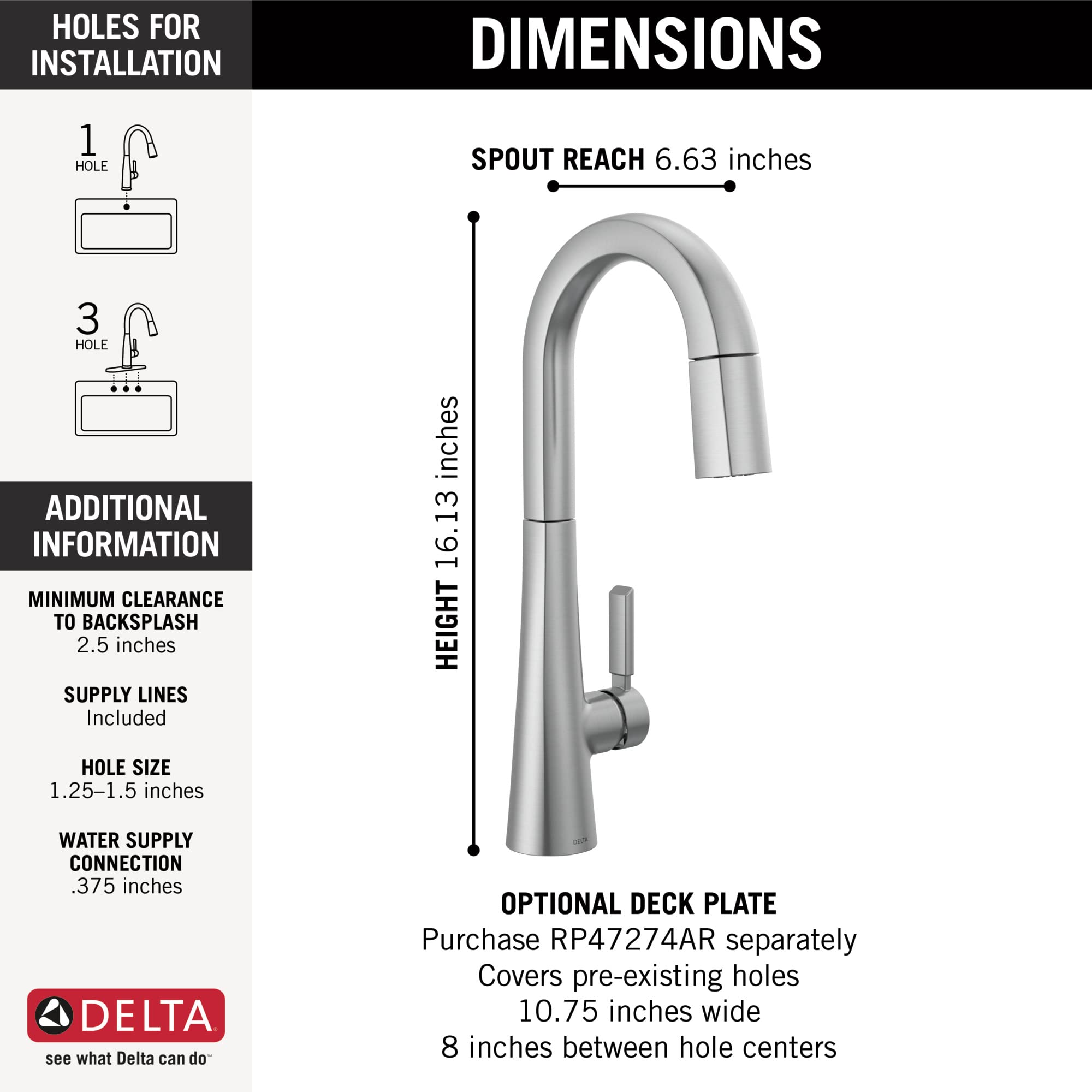 Open Box - Delta 9991-AR-PR-DST - Bar Faucet