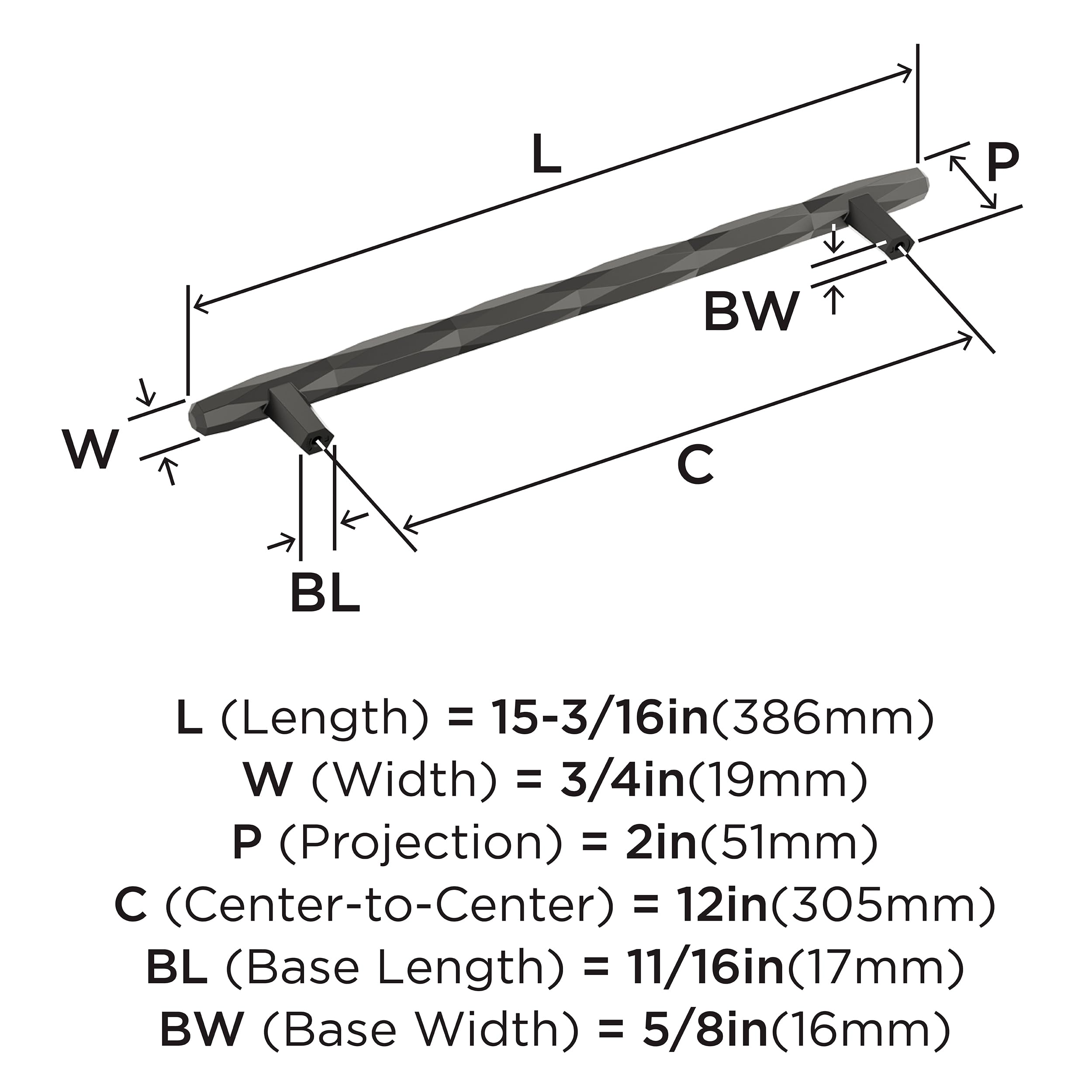 Open Box - Amerock BP55502BBR - Pulls Cabinet Hardware