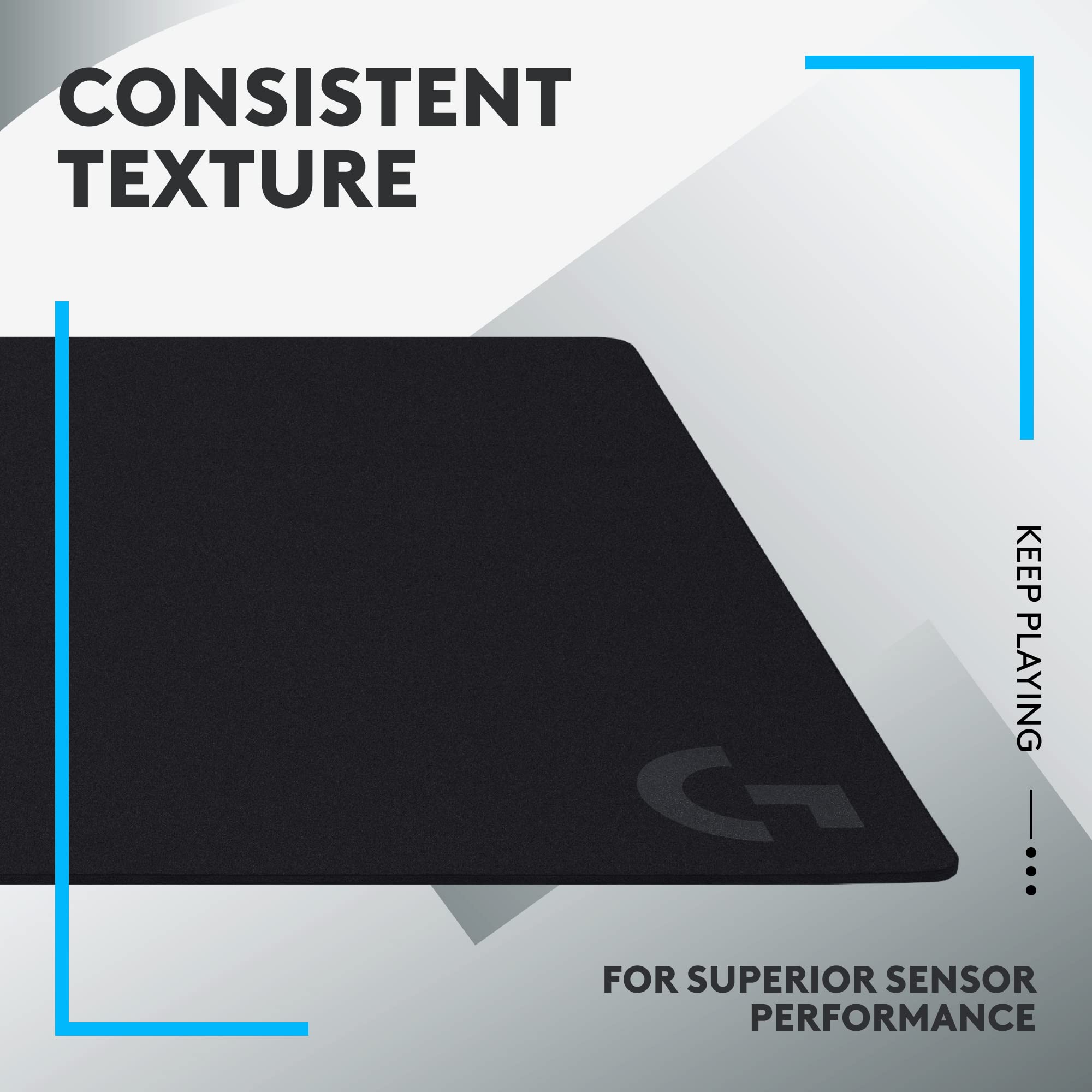 Refurbished - Logitech G840 XL Cloth Gaming Mouse Pad - Performance-Tuned Surface, Non-Slip Rubber Base (Black)