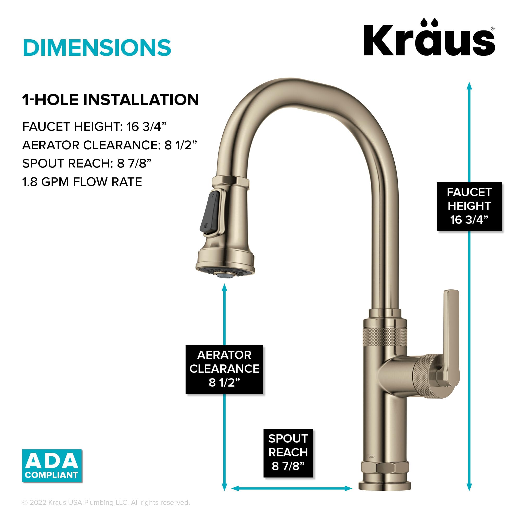 Open Box - Kraus KPF-4102SFACB - Kitchen Faucet