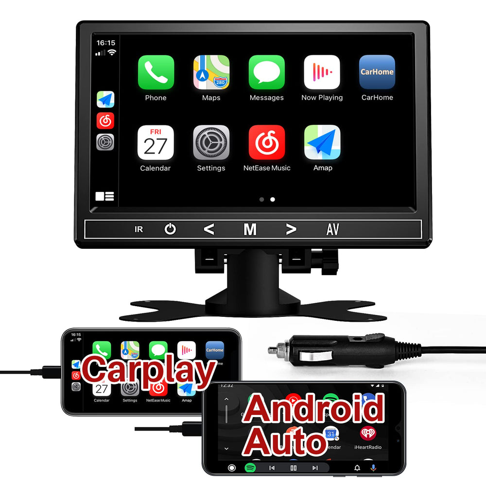 New - ESSGOO 7" Portable Car Stereo Receiver Apple CarPlay Android Auto Radio