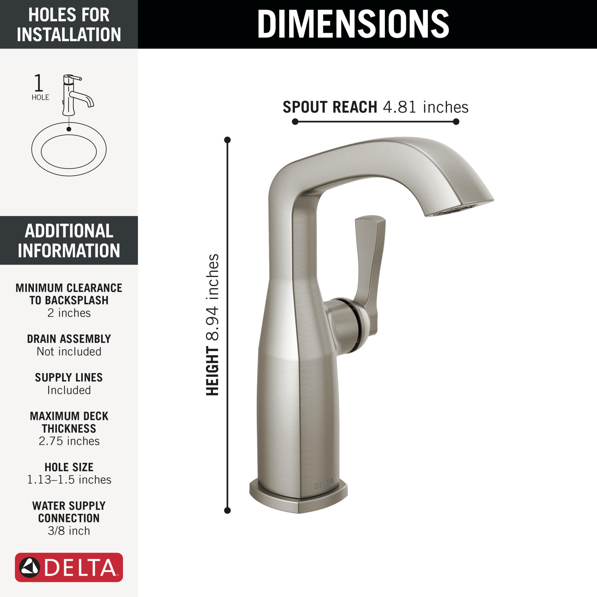 Open Box - Delta 676-SS-PR-DST - Bathroom Sink Faucets Faucet