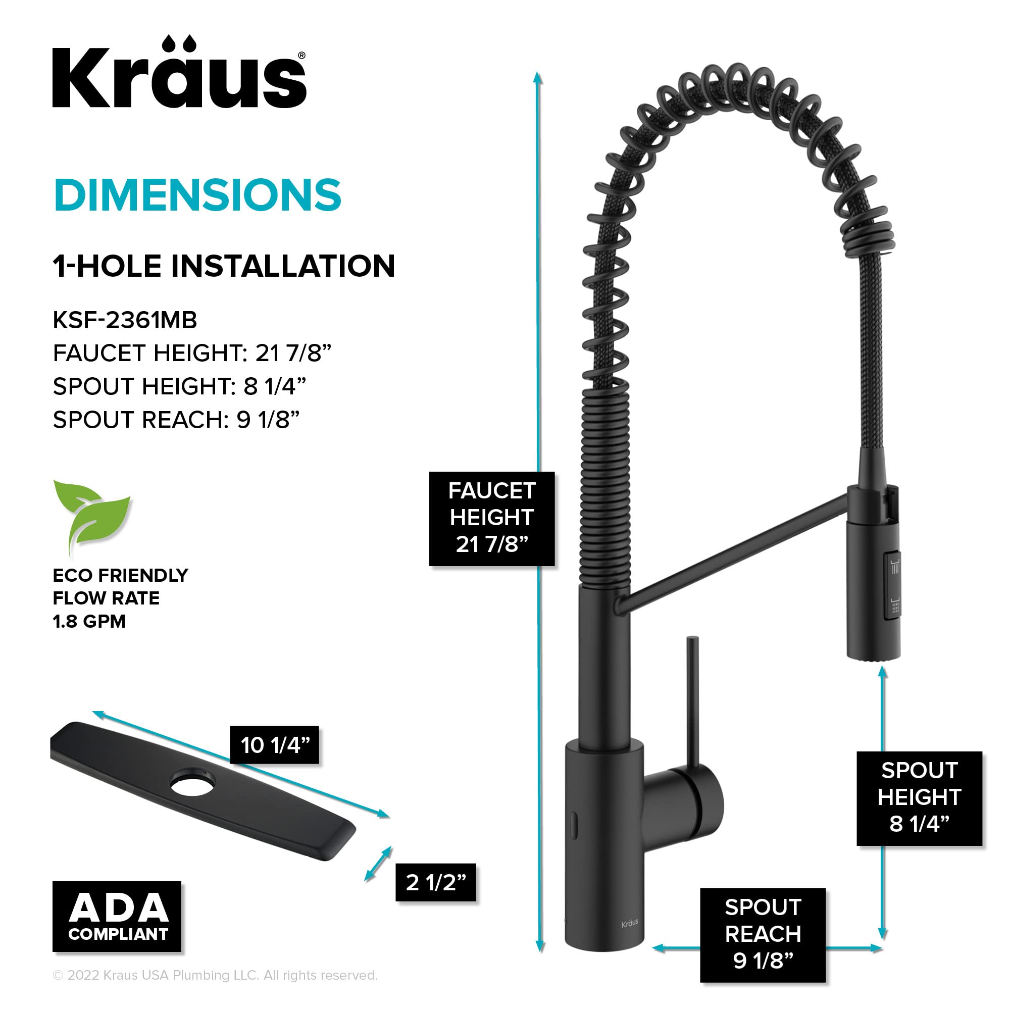 Open Box - Kraus KSF-2631MB - Kitchen Faucet