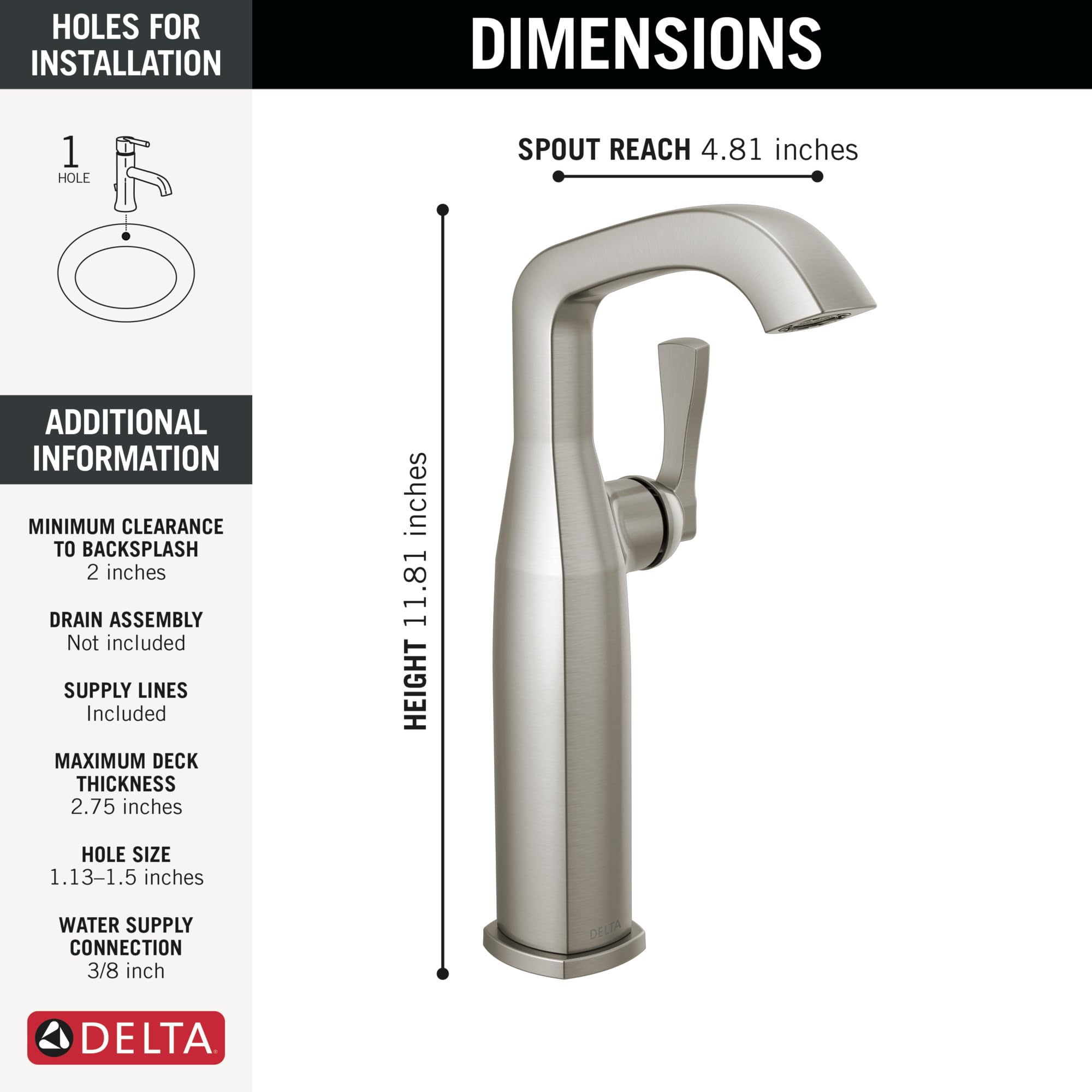 Open Box - Delta 776-SS-PR-DST - Bathroom Sink Faucets Faucet