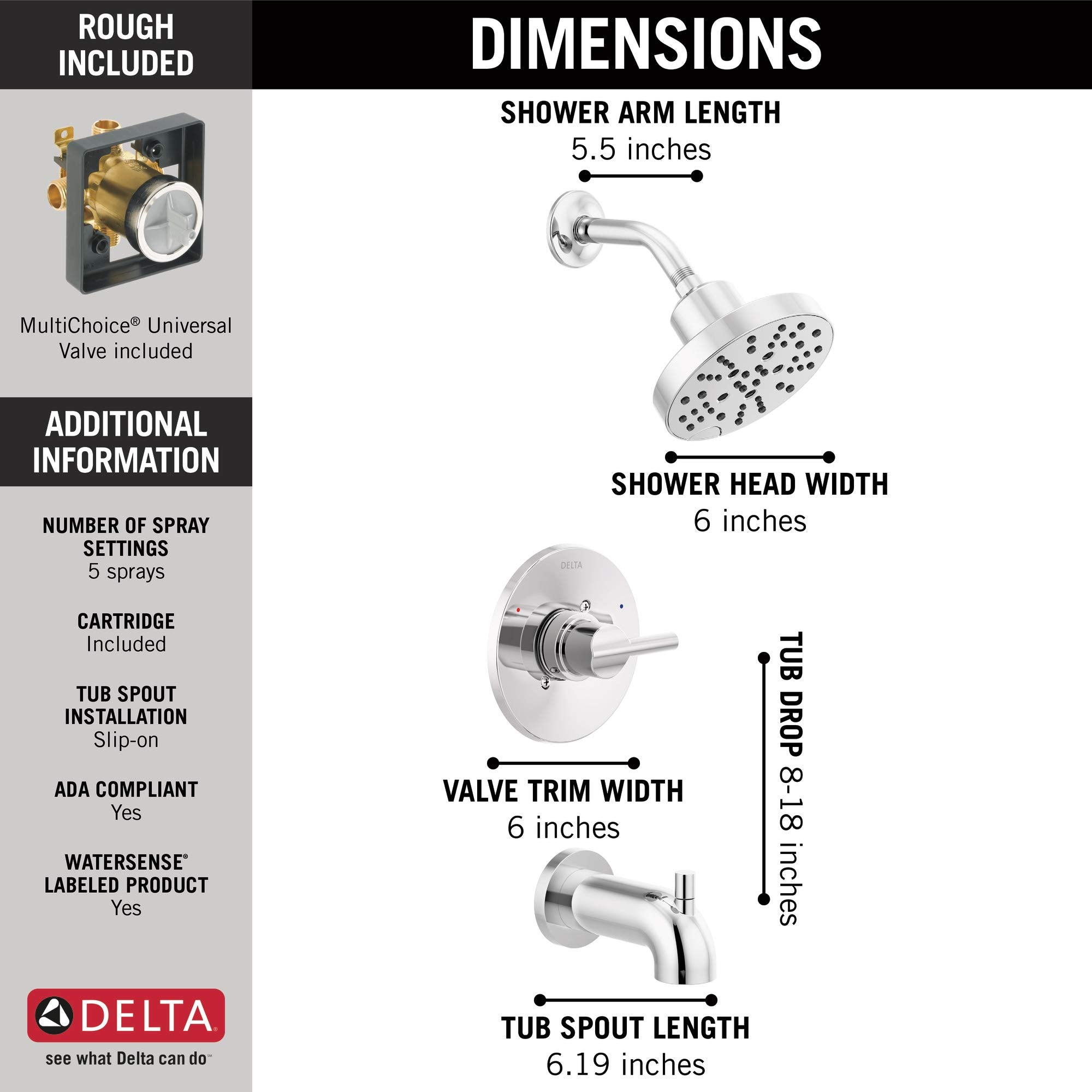 Open Box - Delta 144749 - Tub and Shower Showers