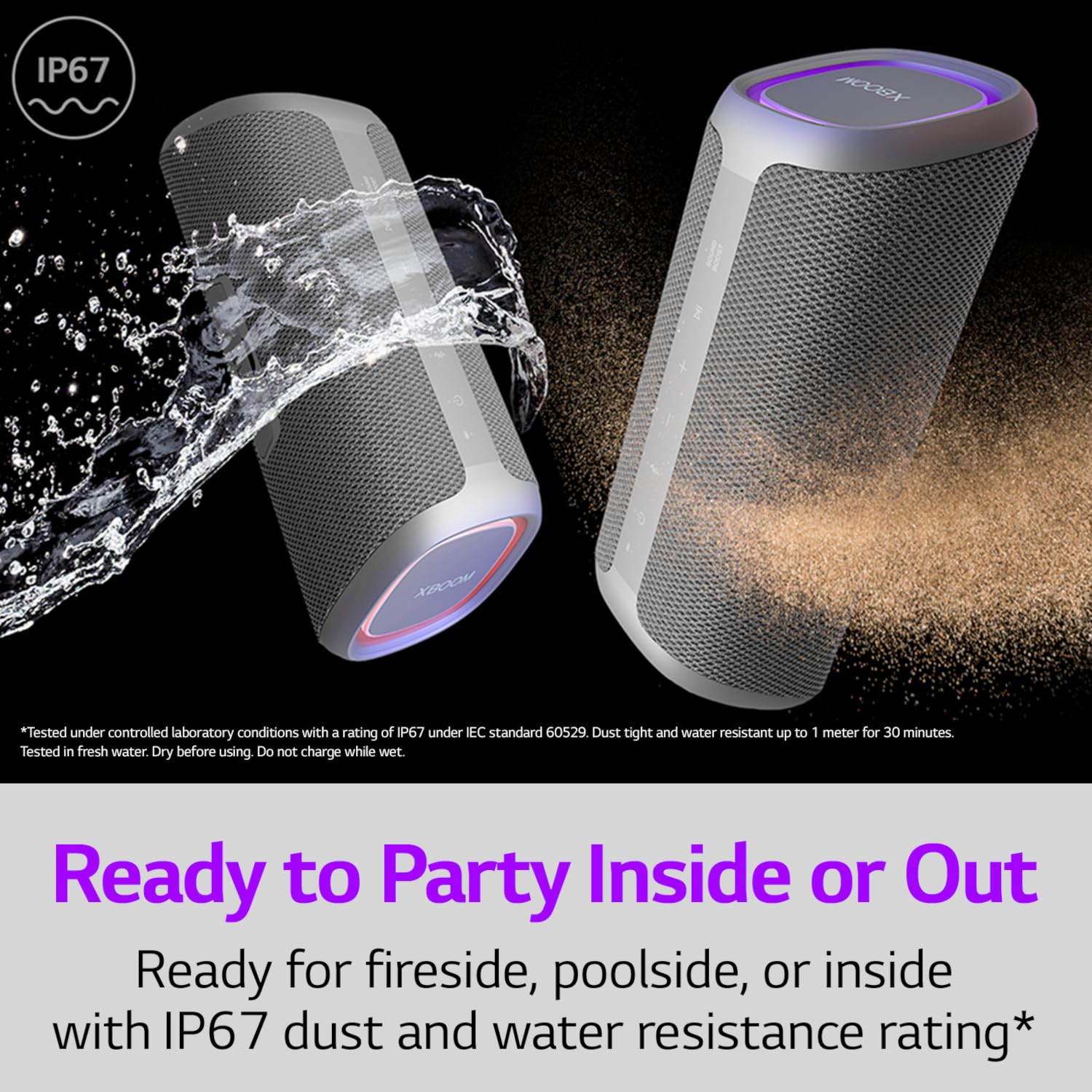 LG Xg5qgr Portable Gray Speakers 20w Bluetooth 2.1