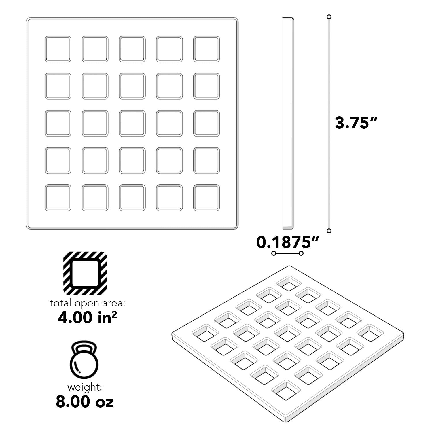 Open Box - Ebbe America E4803-PC - Shower Drains Showers