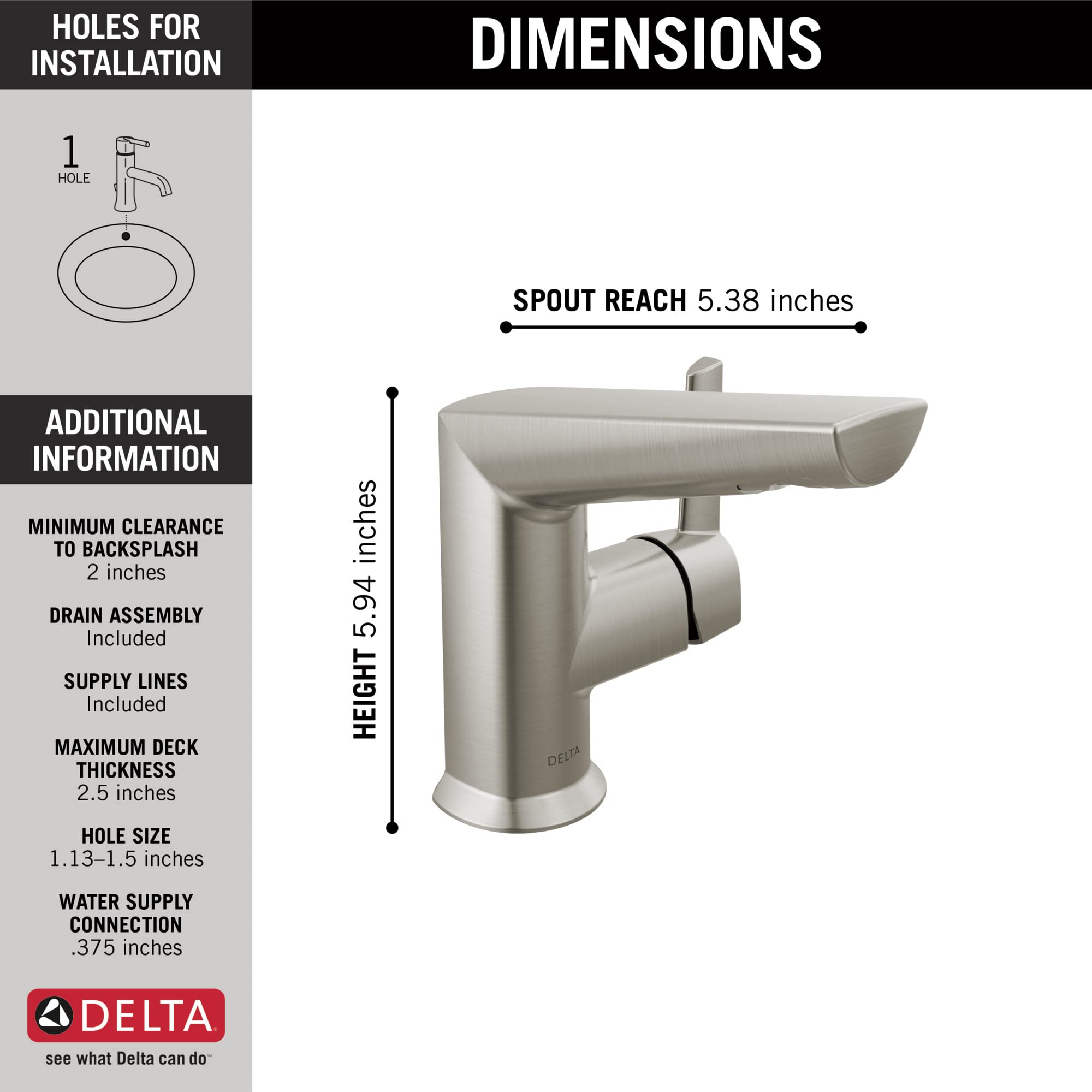 Open Box - Delta 572-SS-PR-MPU-DST - Bathroom Sink Faucets Faucet