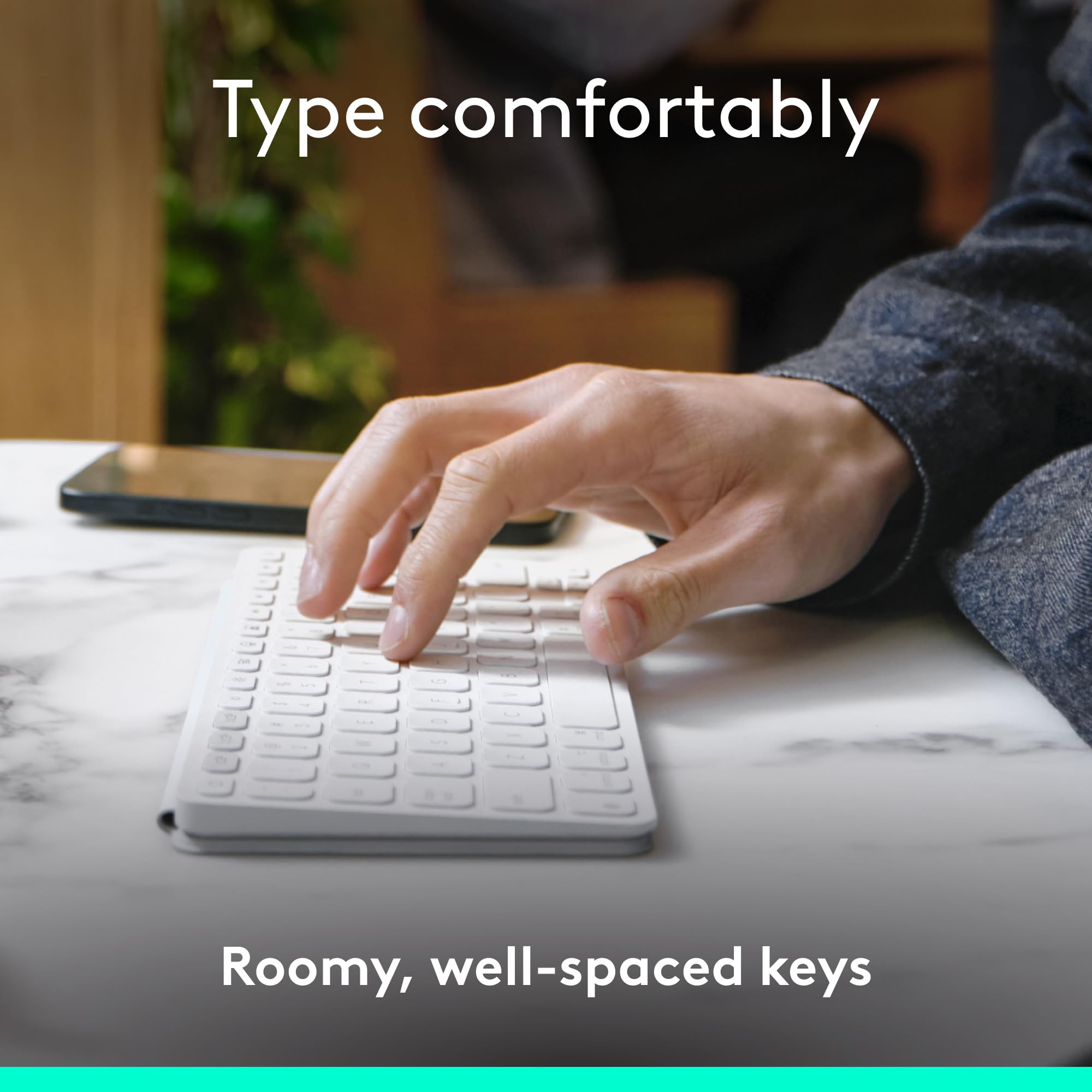 Open Box -  Logitech - Keys-To-Go 2 Slim Portable Bluetooth Keyboard for Tablet - 920-012919