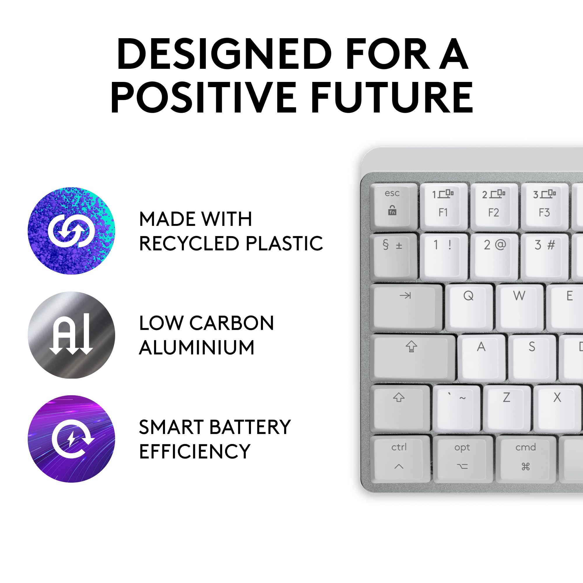 Refurbished - MX Mechanical Mini for Mac Minimalist Wireless Illuminated Keyboard-PALE GREY-US-2.4GHZ/BT-CAN-2 920-010553