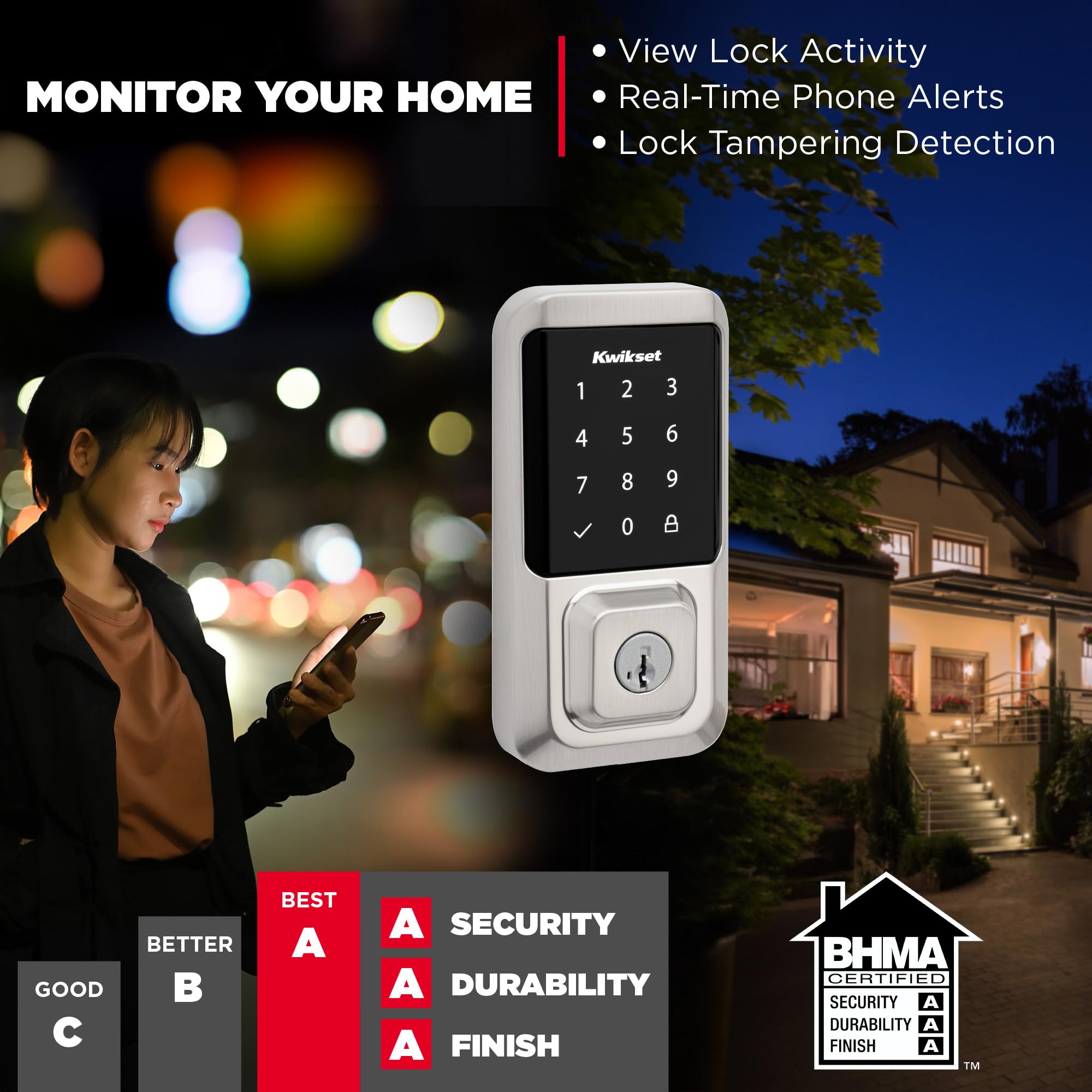 Open Box - Kwikset 939WIFITSCR-15S - Keyless Entry Deadbolt