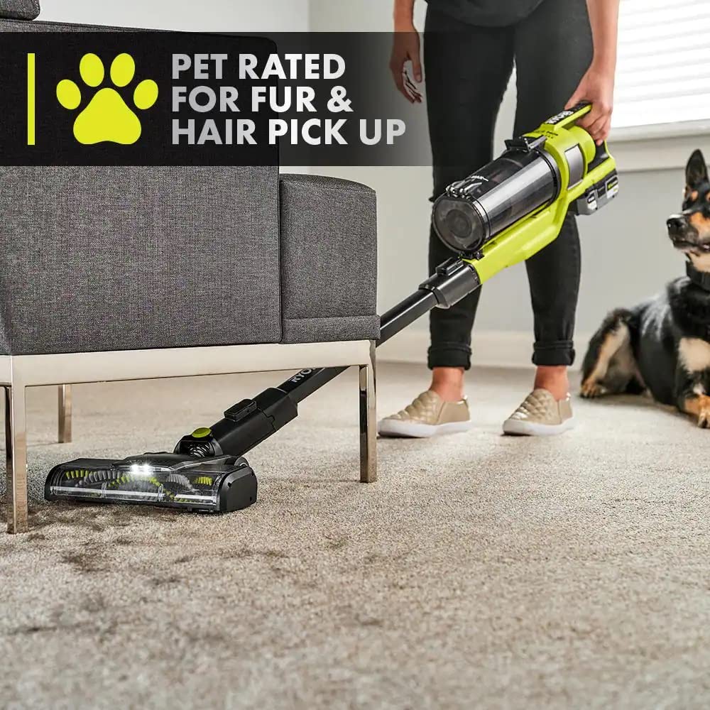 Open Box -  RYOBI ONE+ HP 18V Brushless Cordless Pet Stick Vacuum Cleaner Kit with 4.0 Ah HIGH PERFORMANCE Battery and Charger