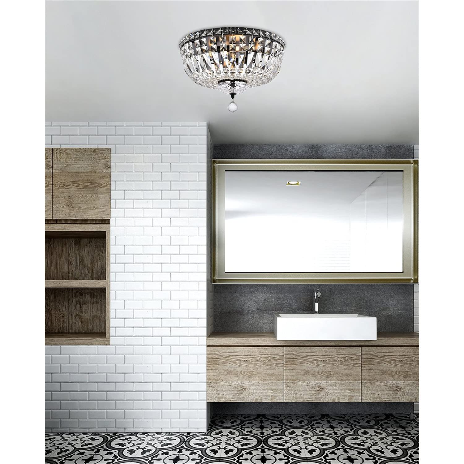 Open Box - Elegant Lighting V2528F16BK/RC - Ceiling Fixtures Indoor Lighting