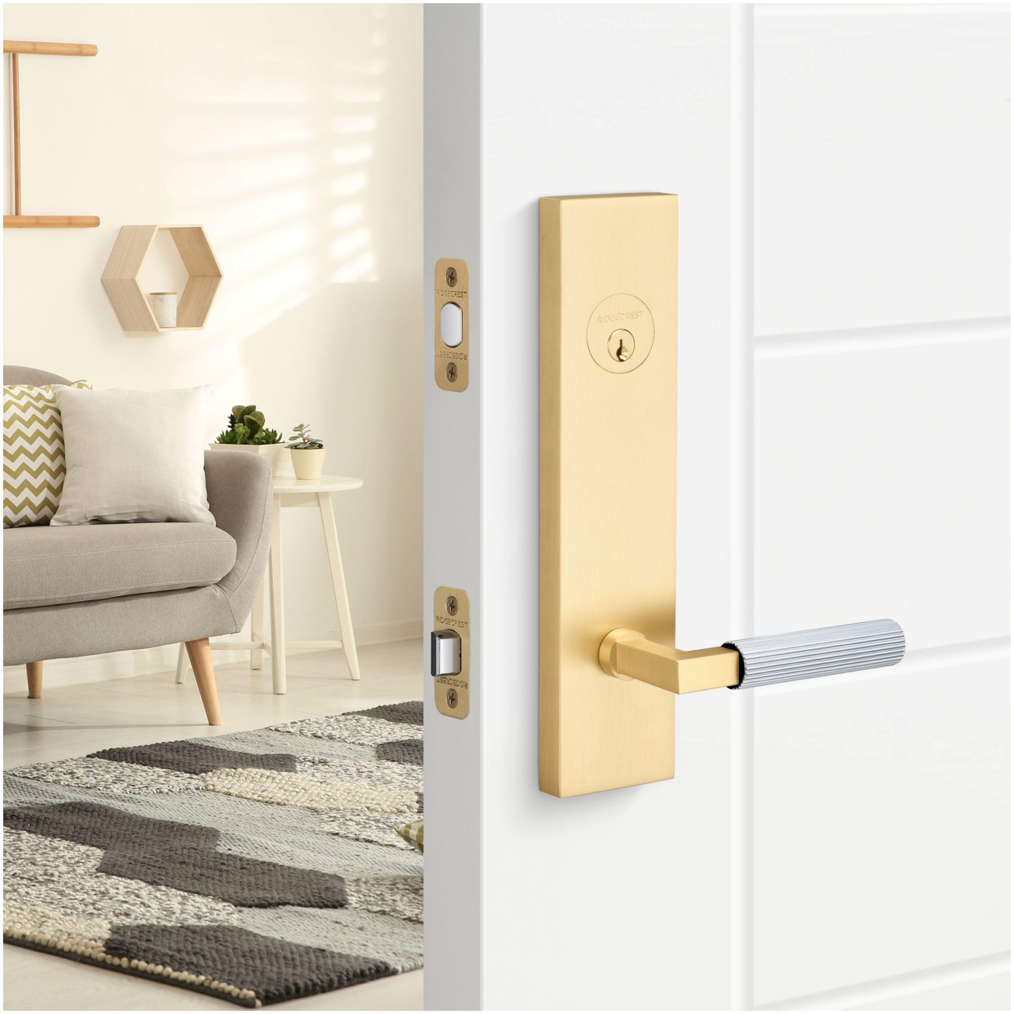 Open Box - Sure-Loc LV307 SB-GRIP SKN SB - Door Lever Combo Packs Door Hardware