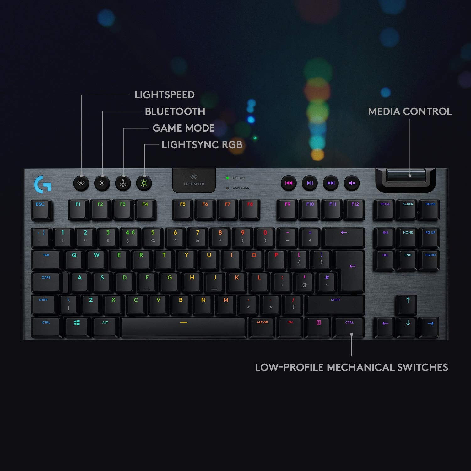 Open Box -  G915 TKL Tenkeyless LIGHTSPEED Wireless RGB Mechanical Gaming Keyboard - GL Tactile-CARBON-US-2.4GHZ 920-009495