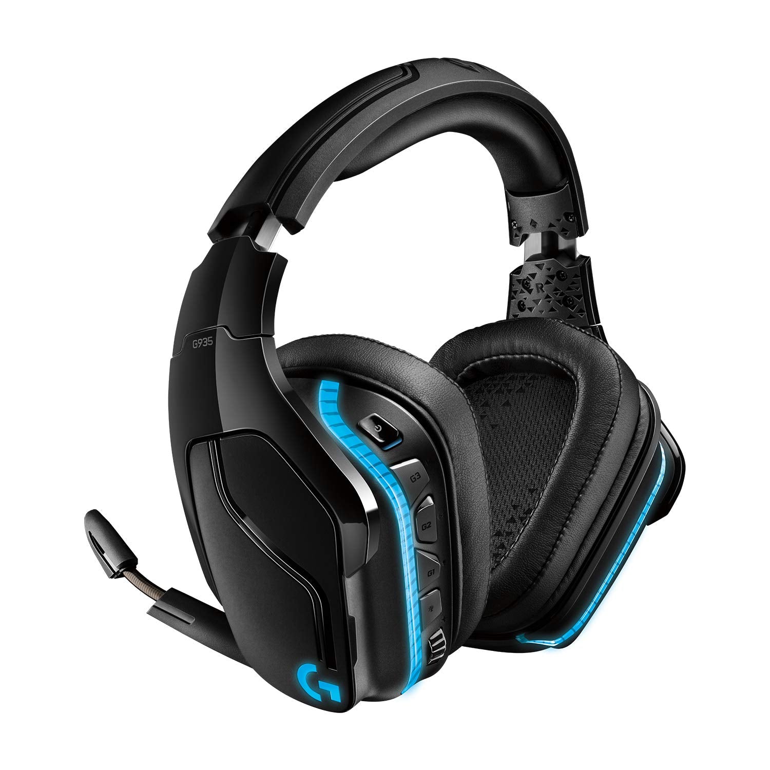 Refurbished - Logitech G935 Wireless DTS:X 7.1 Surround Sound LIGHTSYNC RGB PC Gaming Headset - Black/Blue