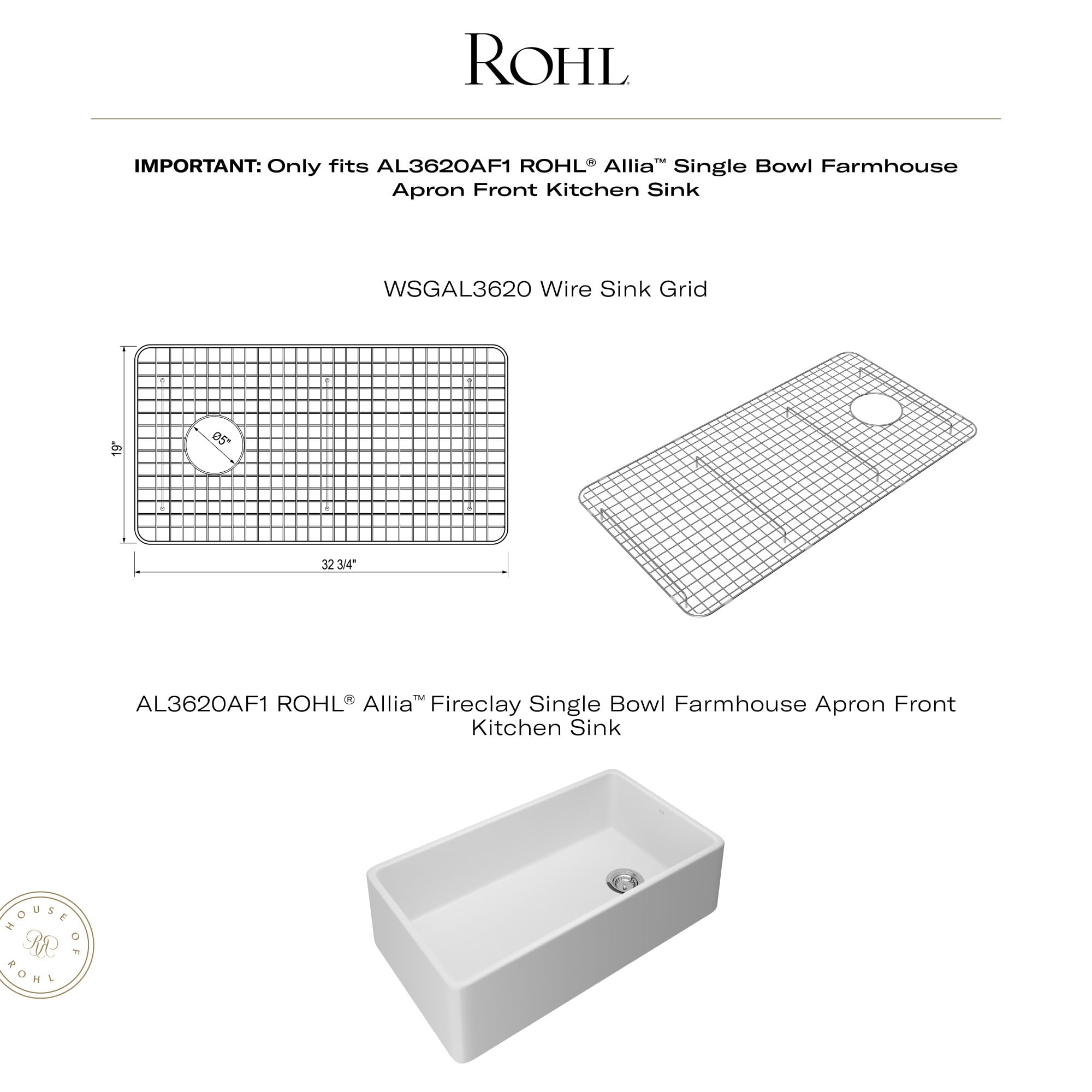 Open Box - Rohl WSGAL3620BS - Kitchen Sink Accessories Sink Accessories and Parts