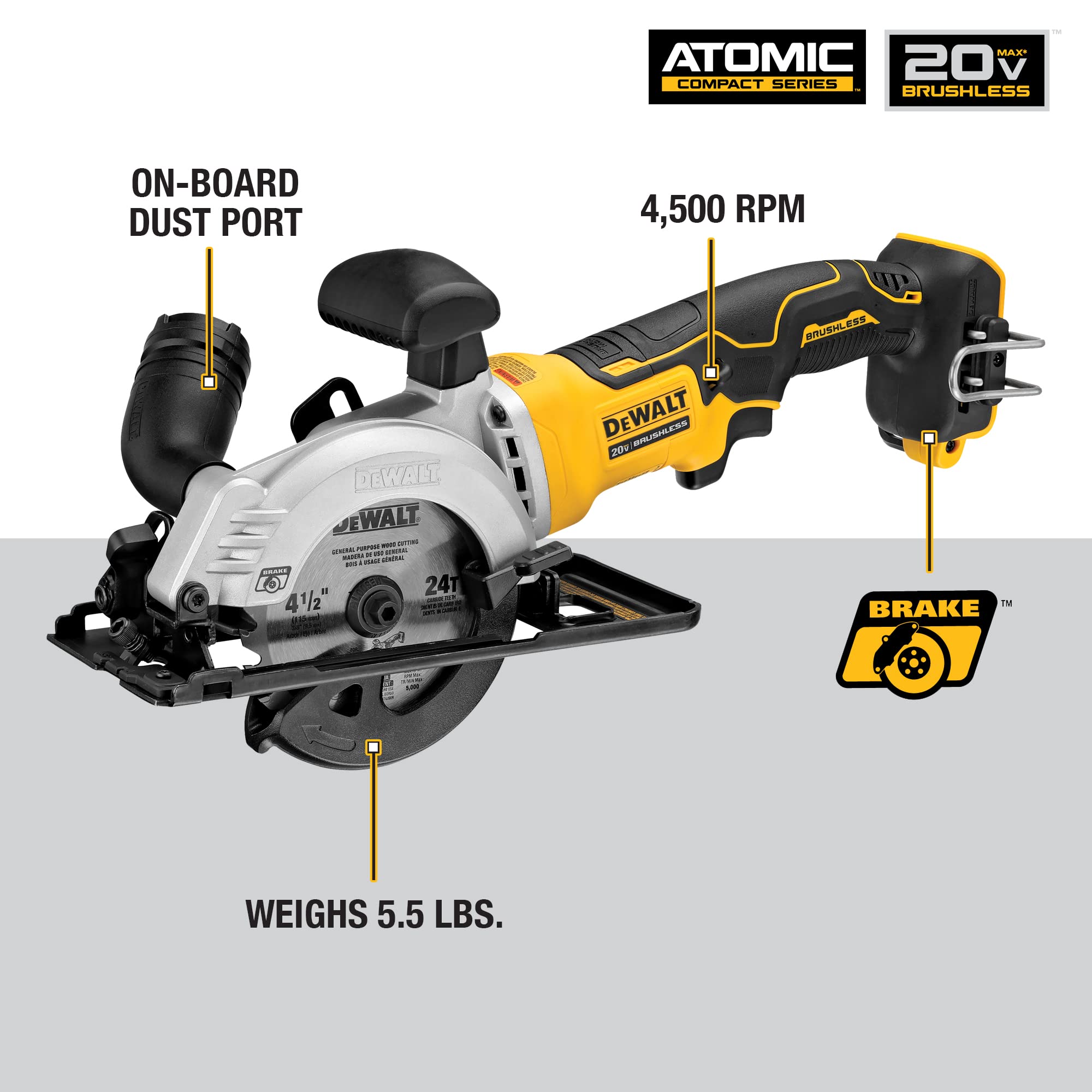 Open Box - Dewalt DCS571B 20-Volt Max Cordless 4-1/2 in. Circular Saw (Tool Only) DEWALTBullseye Deals