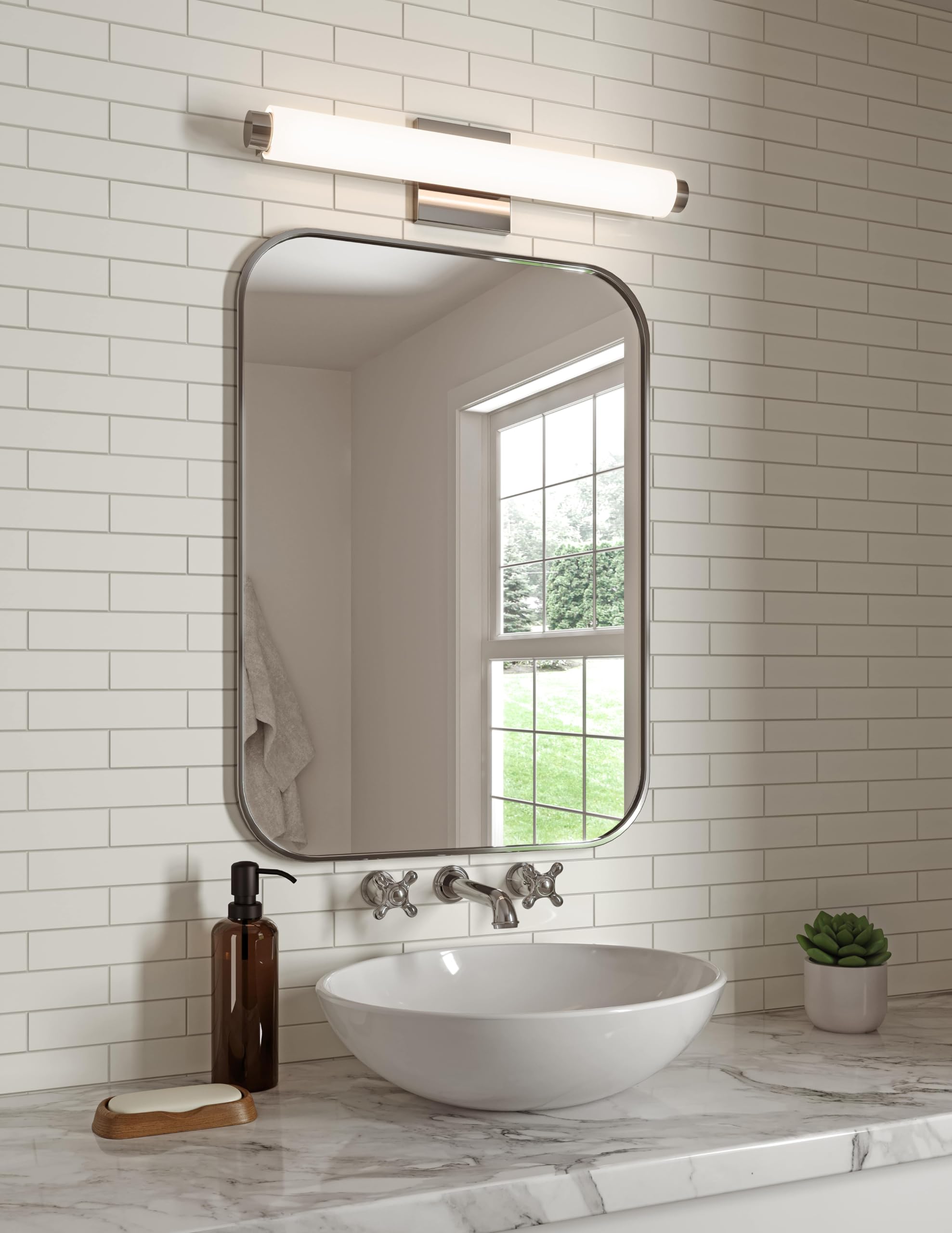 Open Box - Sonneman 2433.13-FT Tubo Slim 40" LED Bathroom Bath Bar with Flat Trim