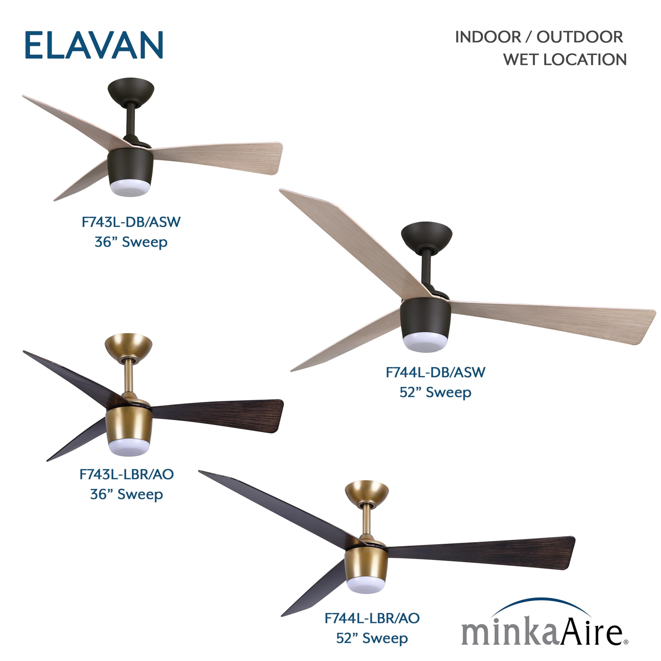 Open Box - MinkaAire F744L-DB/ASW - Ceiling Fans Fans