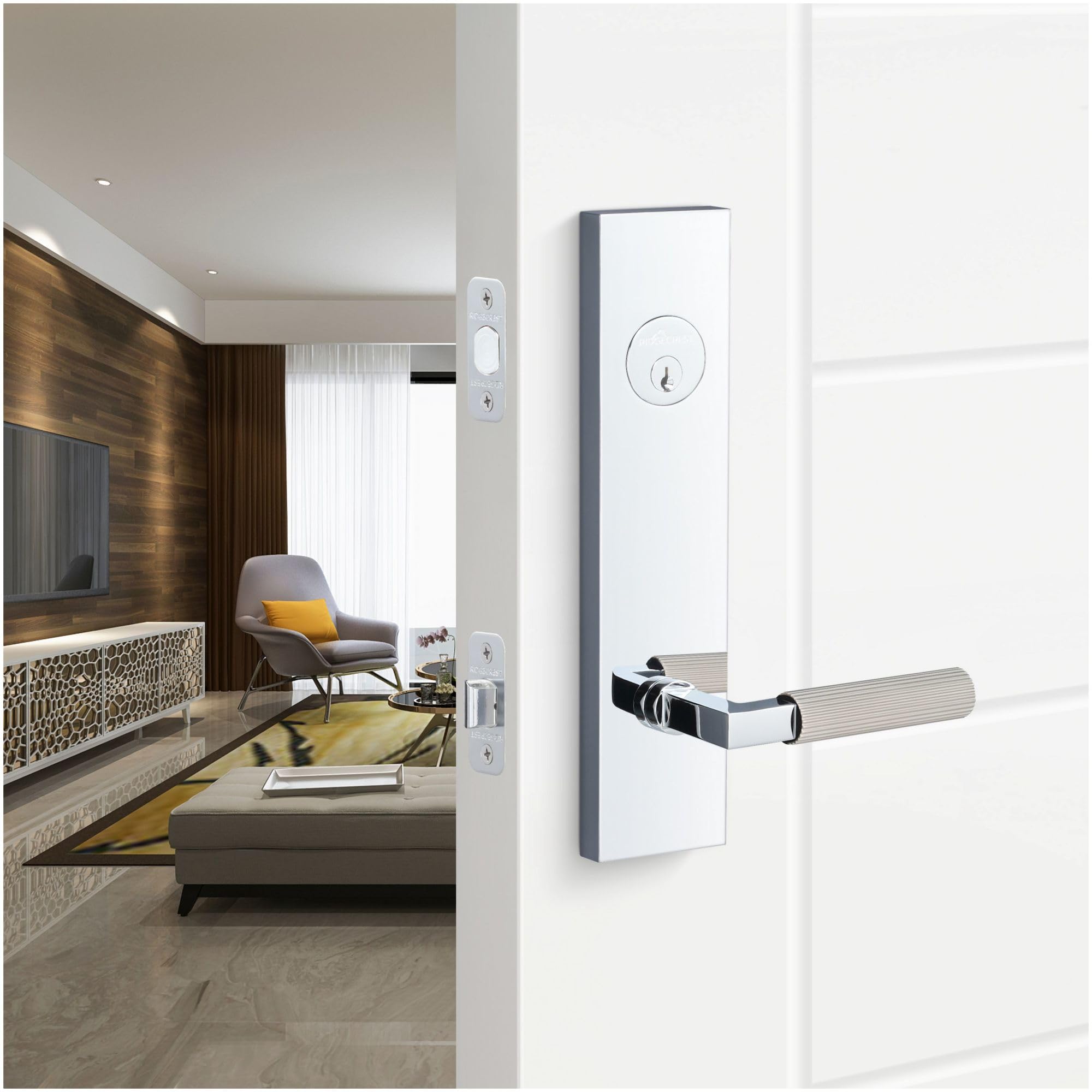 Open Box - Sure-Loc LV307 SB-GRIP SKN SB - Door Lever Combo Packs Door Hardware