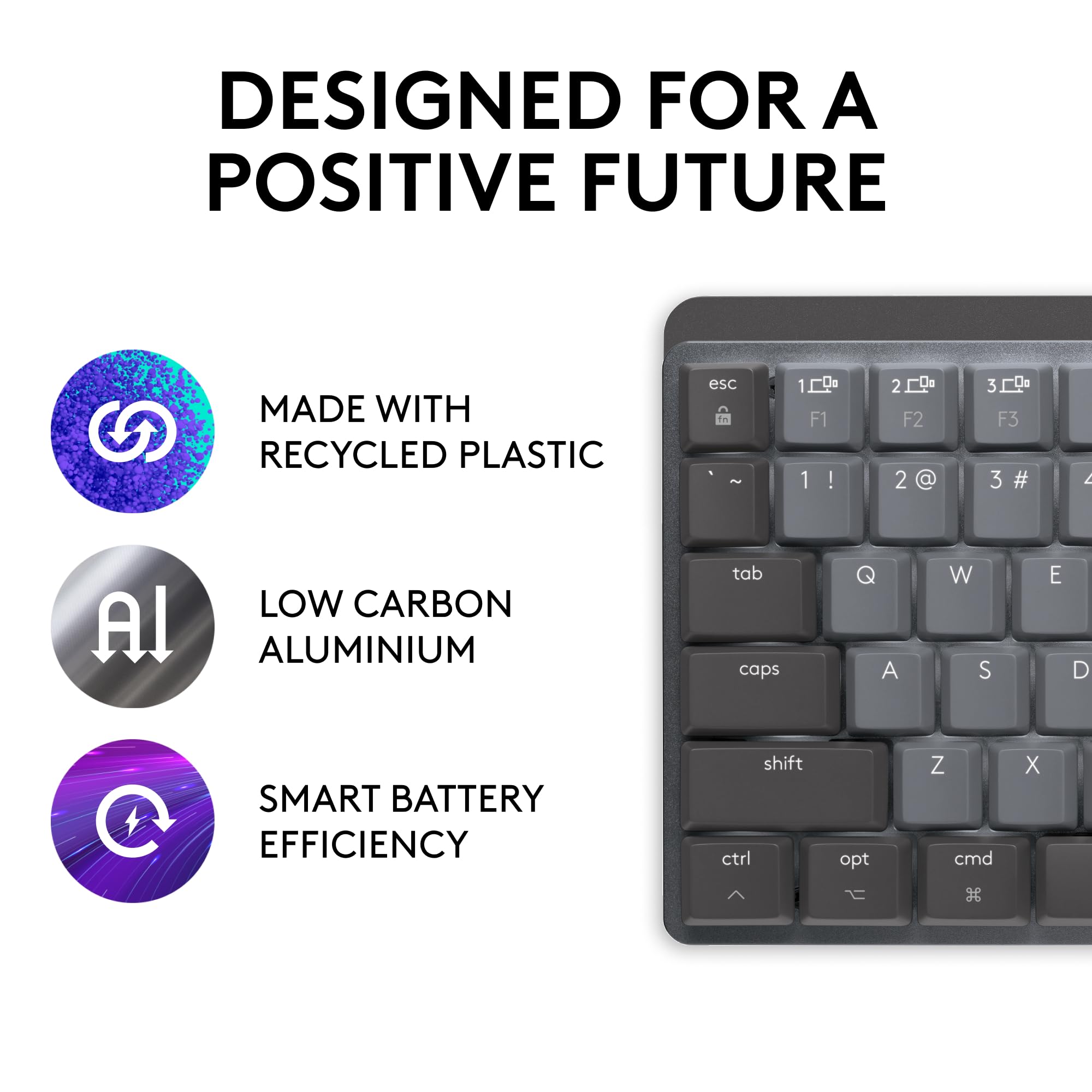 Open Box -  MX Mechanical Mini for Mac Minimalist Wireless Illuminated Keyboard-SPACE GREY-US-2.4GHZ/BT-CAN- 920-010831