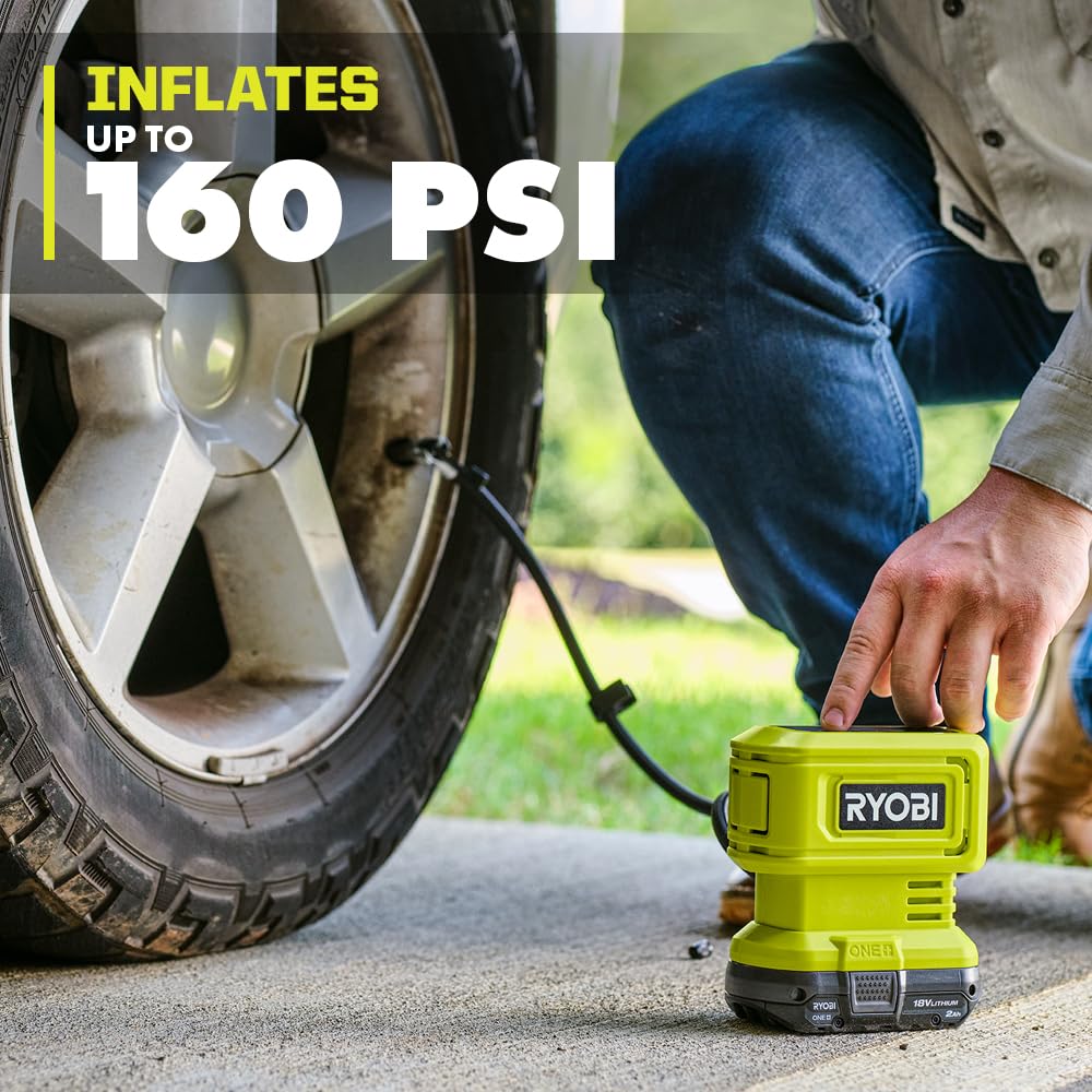 Open Box -  RYOBI ONE+ 18V Cordless High Pressure Inflator (Tool Only)