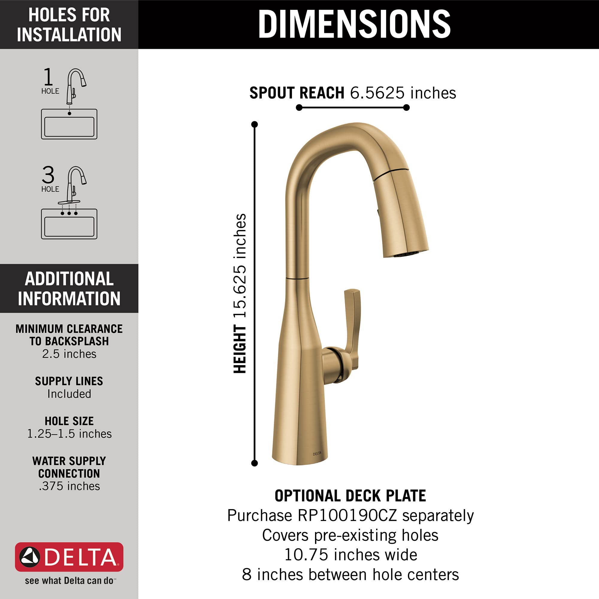 Open Box - Delta 9976-CZ-PR-DST - Bar Faucet