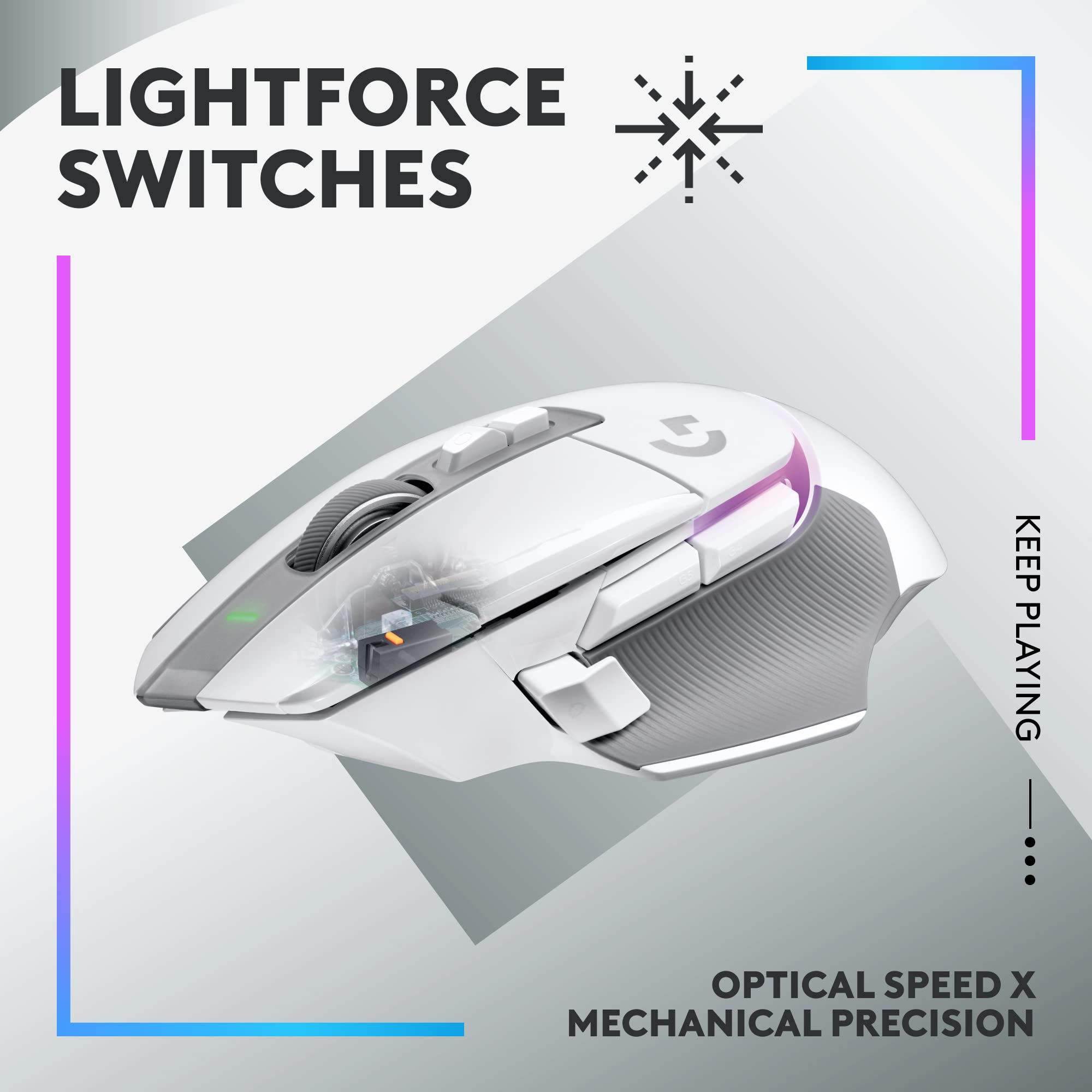 Refurbished - G502 X PLUS - LIGHTSPEED Wireless RGB Gaming Mouse-WHITE/PREMIUM-2.4GHZ-#215 910-006169