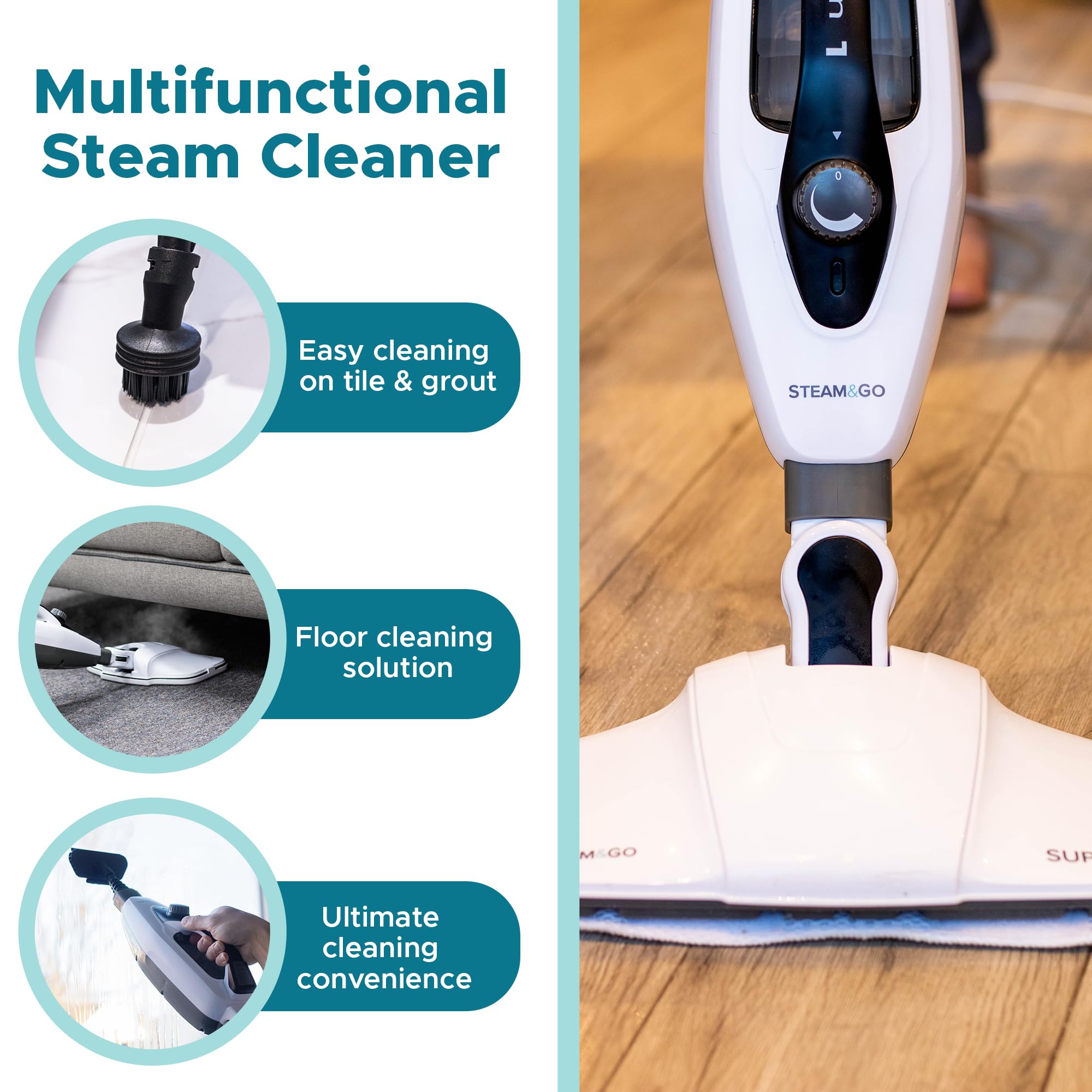 Steam And Go Vacuum Cleaner, Model Sg-200, 1.5l, Blue