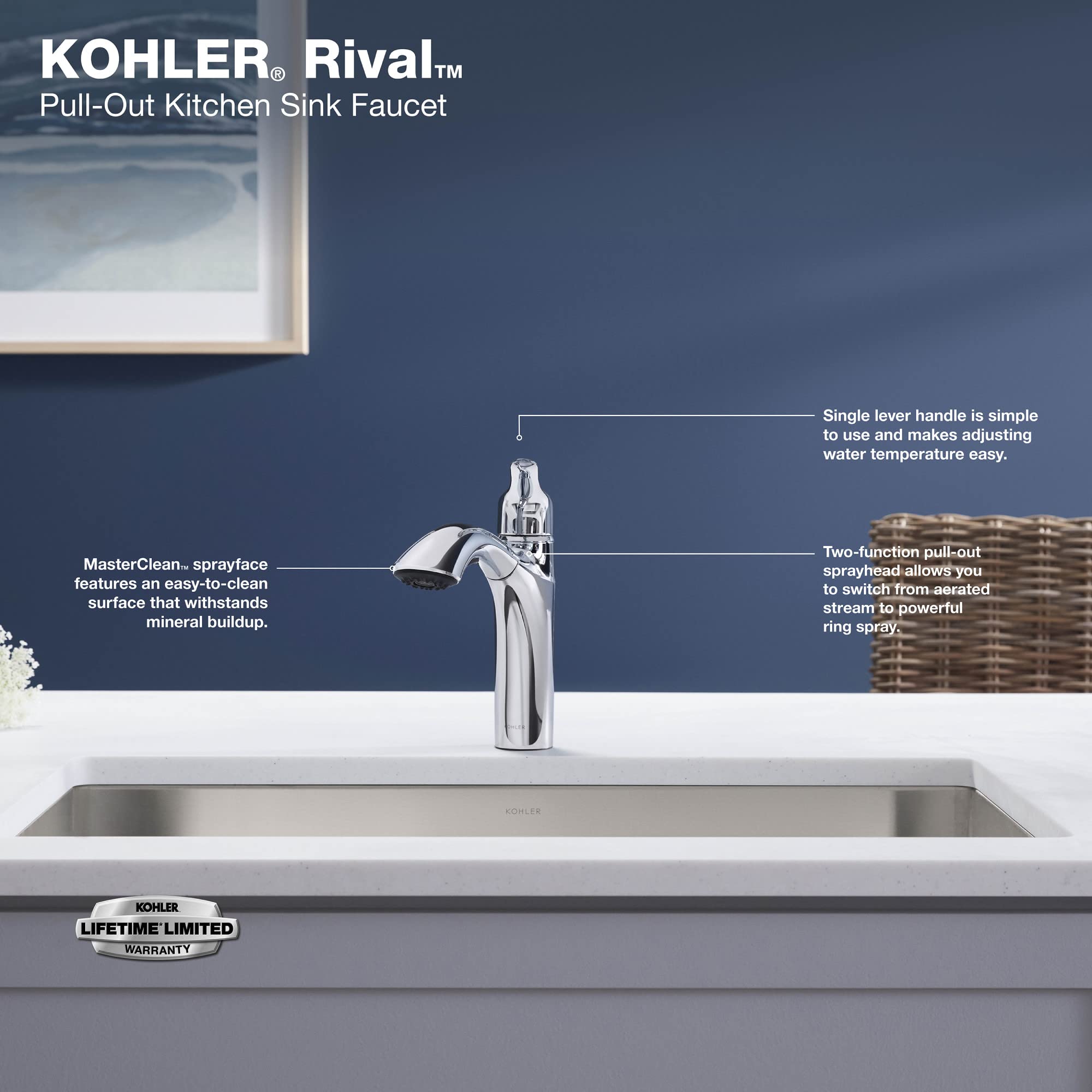 Open Box - Kohler K-30468-BL - Kitchen Faucet
