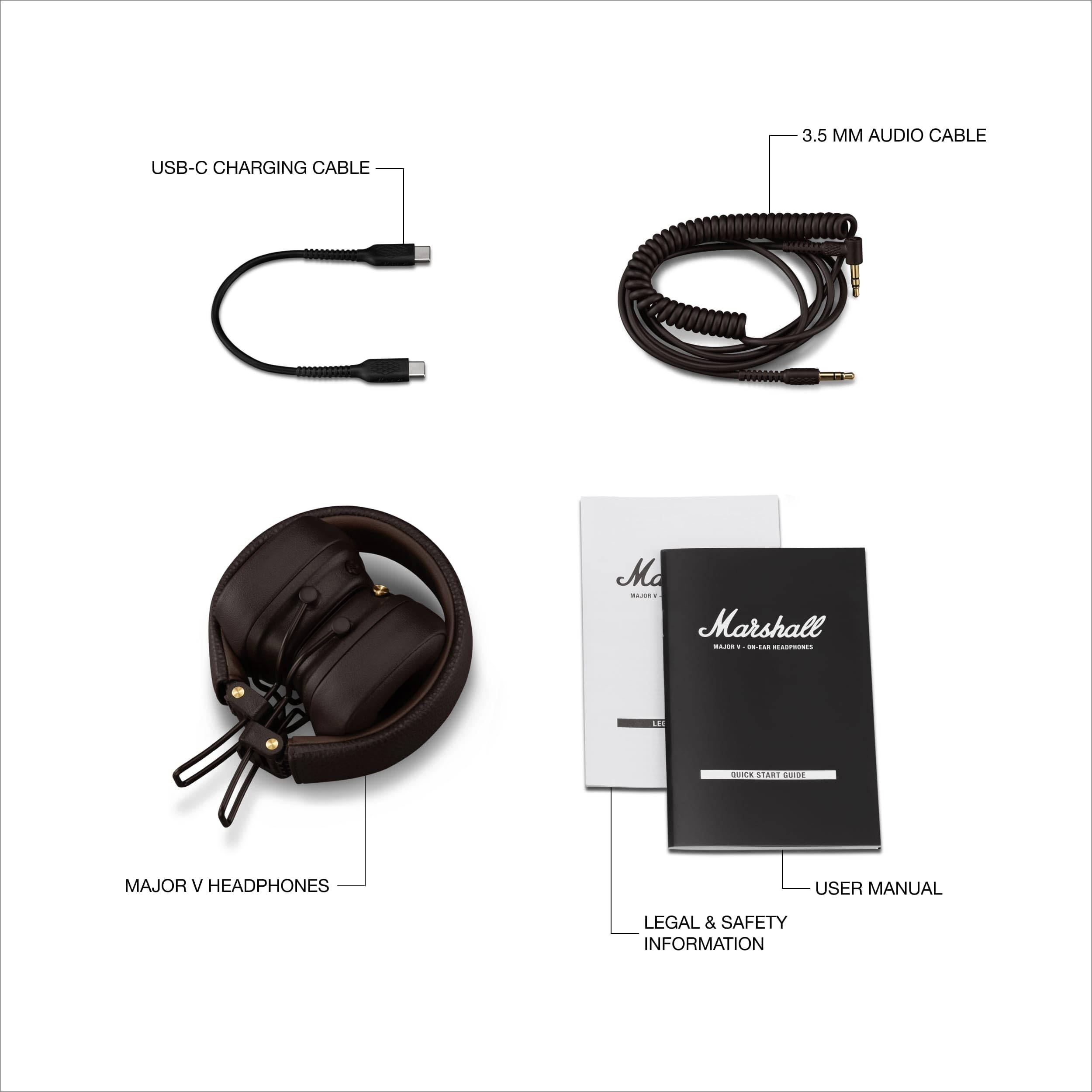 Certified Refurbished - Marshall Major V On-Ear Wireless Bluetooth Headphones (Brown) MarshallBullseye Deals