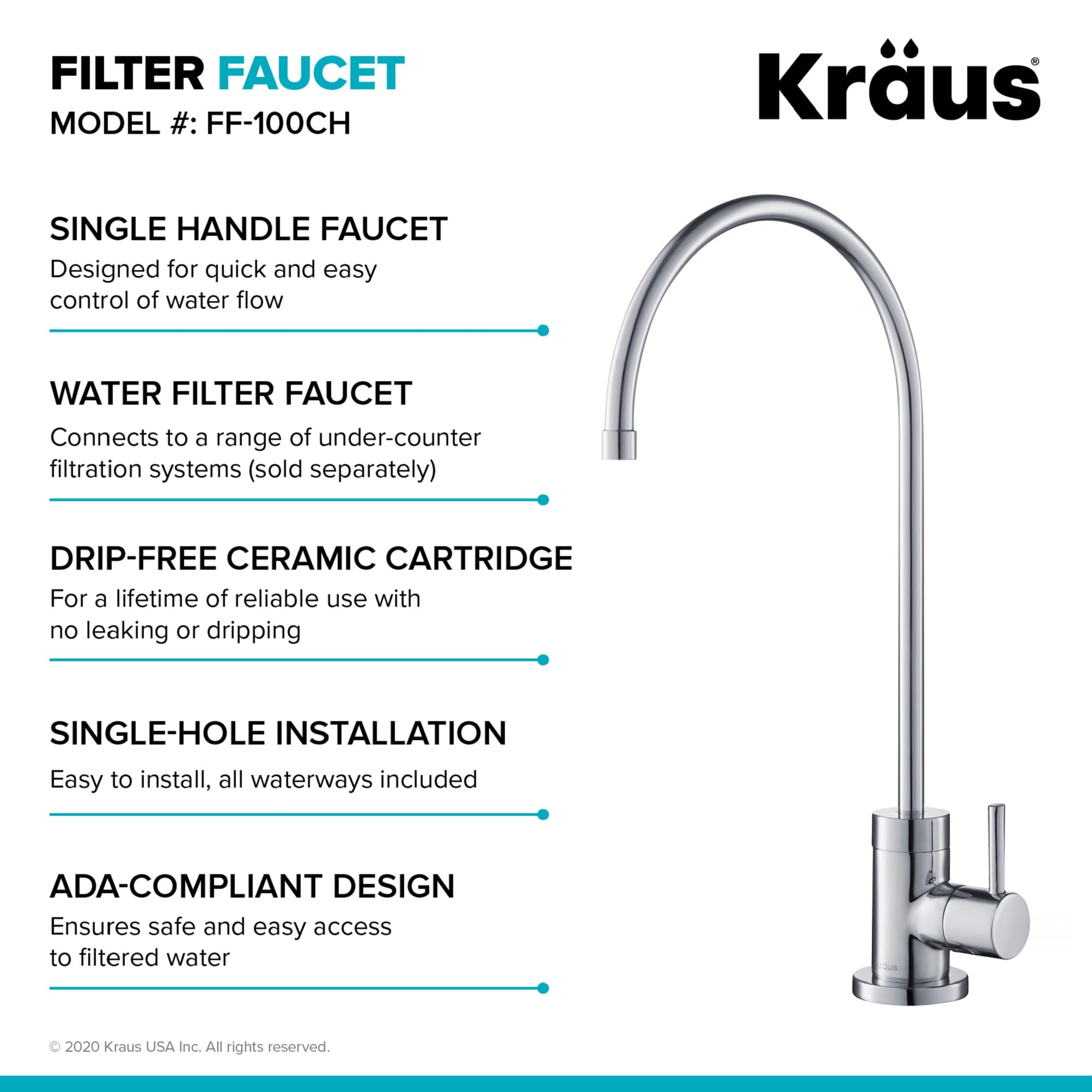 Open Box - Kraus KPF-2620-FF-100CH - Kitchen Faucet