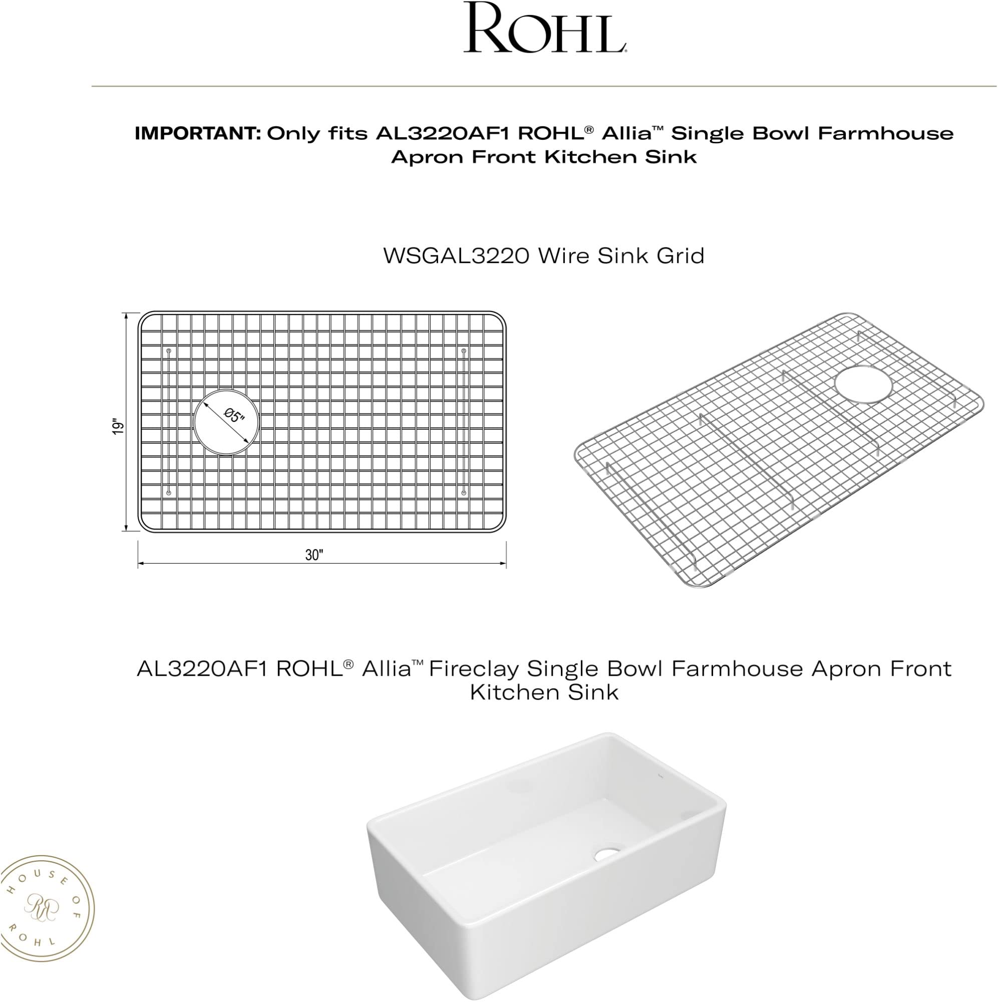 Open Box - Rohl WSGAL3220BS - Kitchen Sink Accessories Sink Accessories and Parts