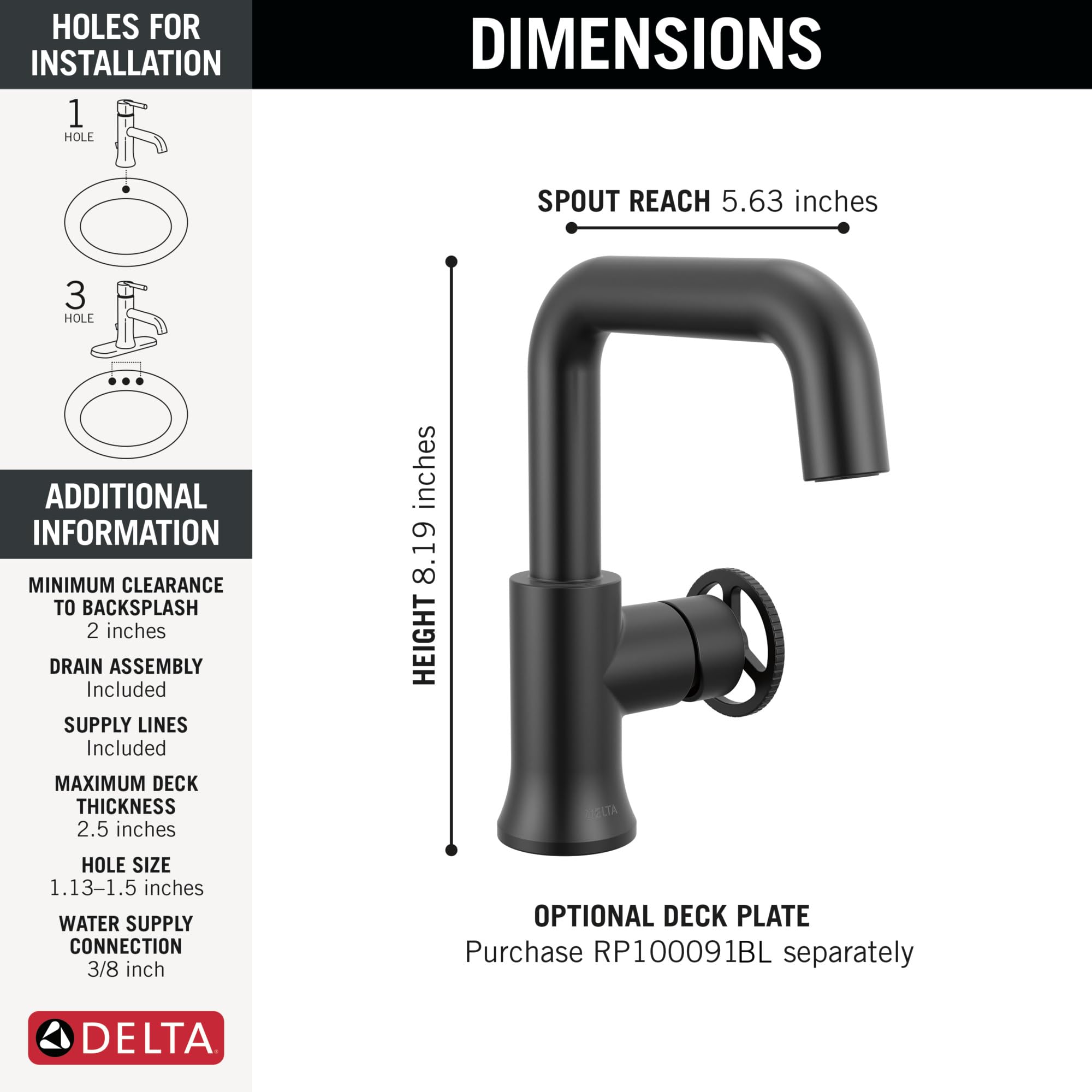 Open Box - Delta 5547HAR-BL-DST - Bathroom Sink Faucets Faucet